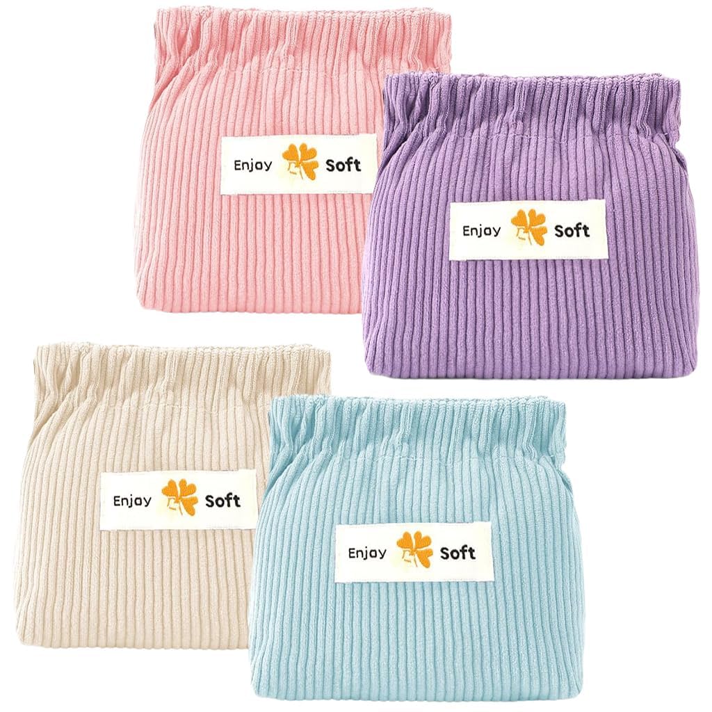 INOVERA (LABEL) 4 Pieces Small Makeup Pouch for Women's and Girls - Mini Cosmetic, Lipsticks, Coin Holder Pouches (Multicolor)