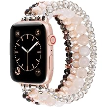 CAGOS Bracelet Beaded Compatible with Apple Watch Band Series 11/10/9/8/7/6/5/4/3/2/1 SE 38mm 40mm 41mm 42mm 44mm 45mm 46mm, Cute Handmade Fashion Elastic Stretchy iWatch Bands for Women