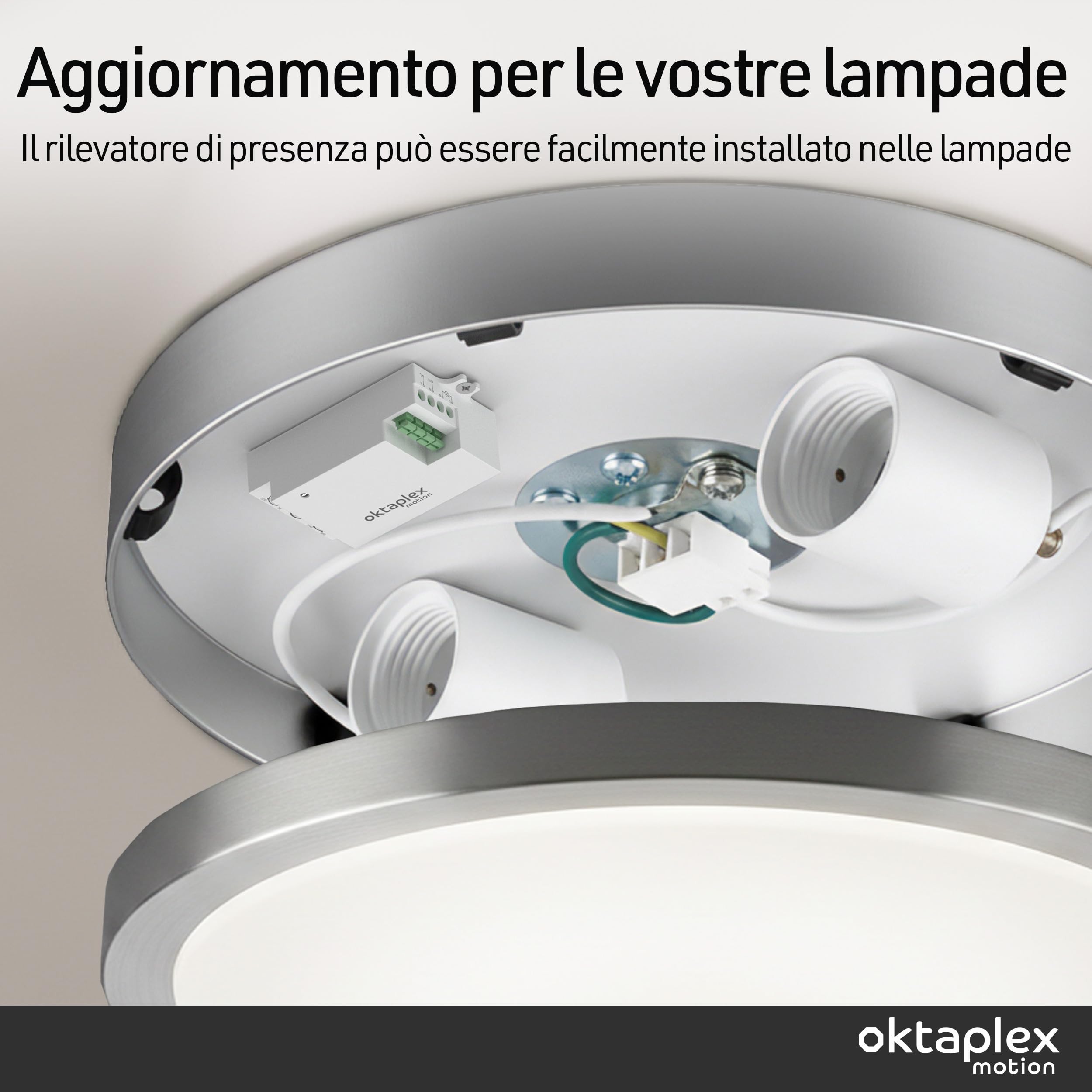 Set da 2 Oktaplex Amy rilevatori di presenza HF 24 GHz bianchi | Modulo radar da integrare nelle lampade LED per il controllo invisibile della luce