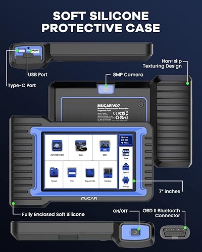 Miniatura 8 de MUCAR Herramienta de diagnóstico de escáner de automóvil, sistemas completos de nivel OE VO7 y herramienta de escaneo de reinicios de 28+, contornos