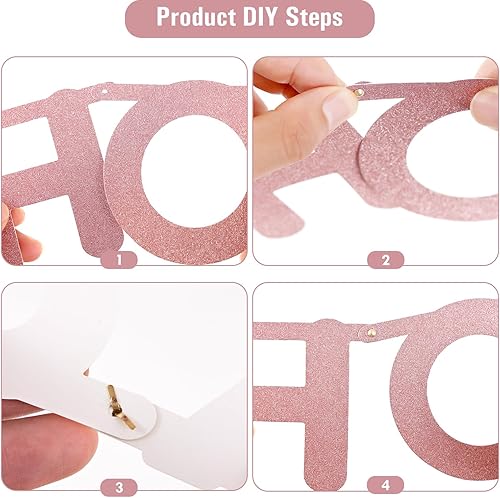 Miniatura 4 de SUNBEAUTY 127 piezas de oro rosa brillante DIY haz tu propia pancarta personalizable letras símbolos para cumpleaños, boda, baby shower, graduación,