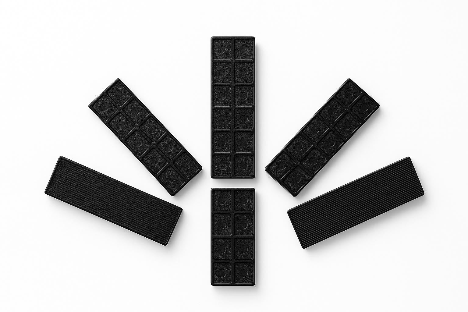 100 x 2mm Black Trade Pack Glazing Packers 28x100mm, Colour-Coded Plastic Shim Spacers, for Windows, Doors, Frames and Levelling, Non-Compressible, Trade-Grade — image 1