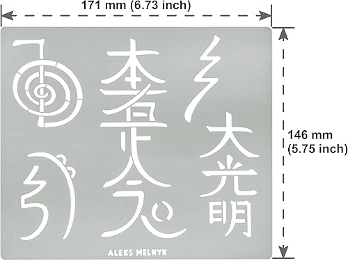 Miniatura 4 de Aleks Melnyk No.100 Usui Reiki Símbolos, Plantilla de Metal Pirografía, Plantilla Namaste Japonesa, Letra China, Dai Ko Myo, Plantilla Artesanal de