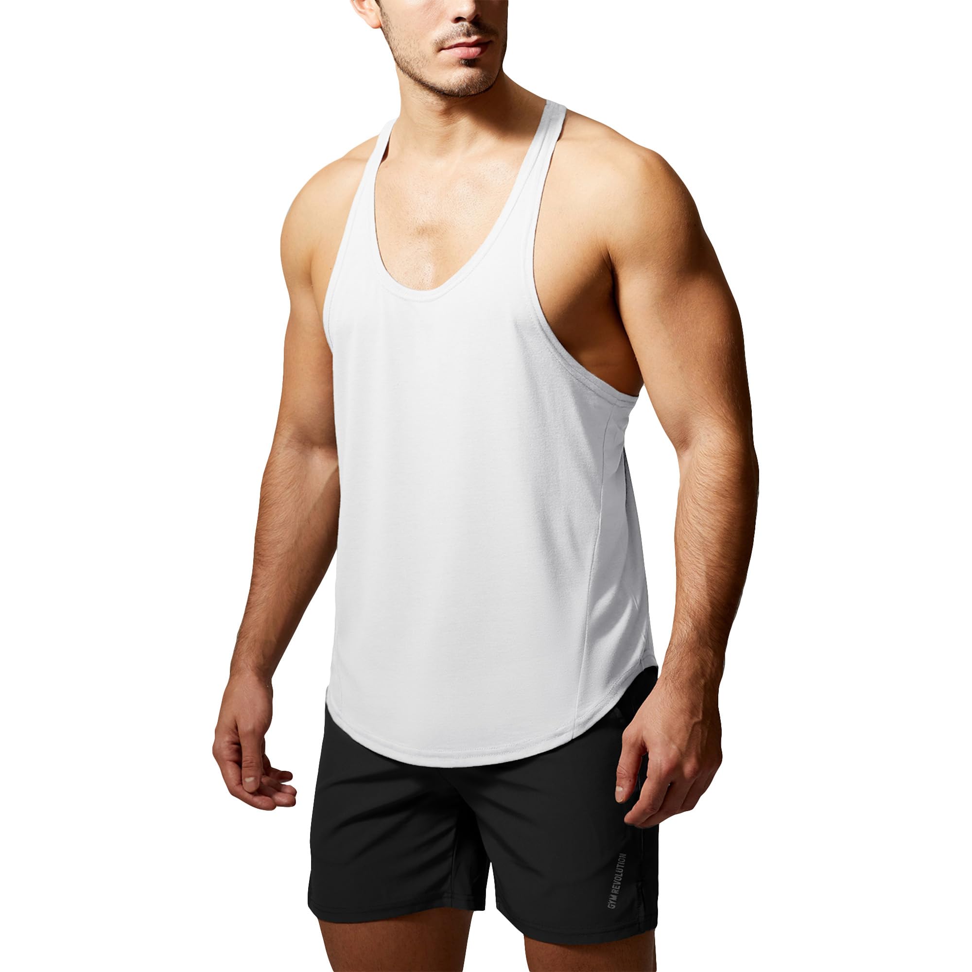 Gym Revolution Men's Workout Sleeveless Shirts Muscle Hooded Tank Gym Fitness Quick Dry Sleeveless Hoodies