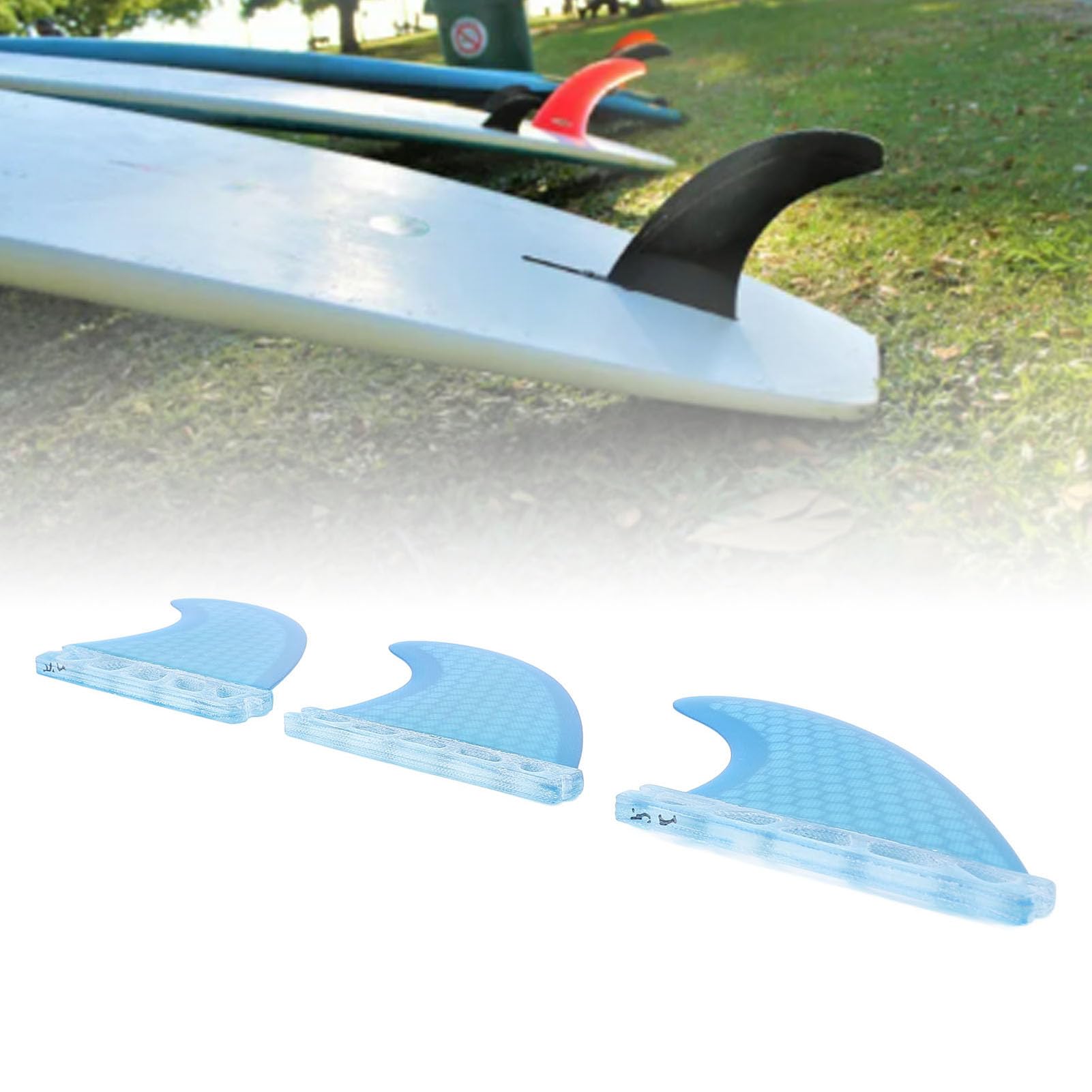 Alomejor Aleta de Tablero de Surf, Aleta de de Fibra de Vidrio de Panal, Compatible para Paletas de Río y Margen de Océano