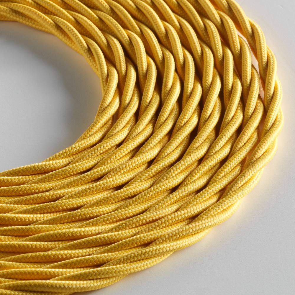 Klartext LUMIÈRE Braided Fabric Cable for Lighting 3 x 0.75 mm, Yellow