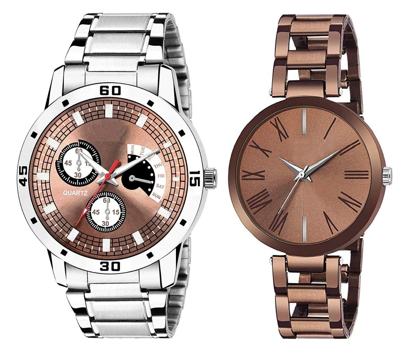 ON TIME OCTUS Analog Brown Dial Couple Watch (B07T89DRSF) Amazon Price History, Amazon Price Tracker