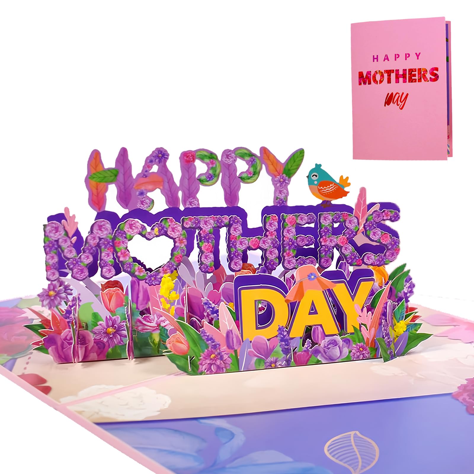3D-Pop-Up-Karte „Happy Mother's Day“ – Blumen-Design, 20,3 X 15,2 Cm, Mit Liebevoller Botschaft