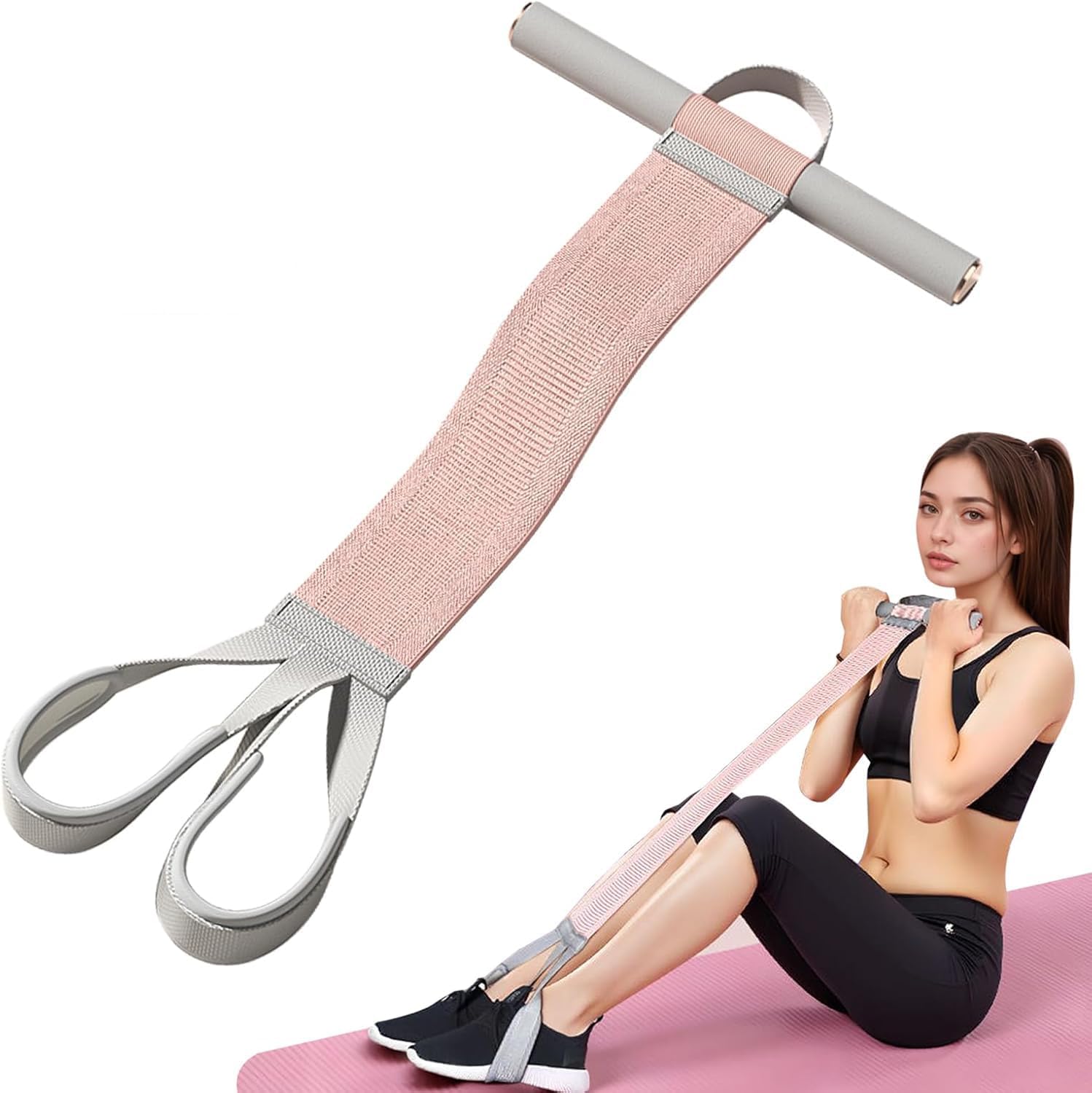 Fabric Resistance Bands with Handles -Strength Training Bands for Women & Men, Non-Slip Exercise Bands for Leg, Arm, Core Workouts – Yoga, Pilates & Home Gym (2025 New)