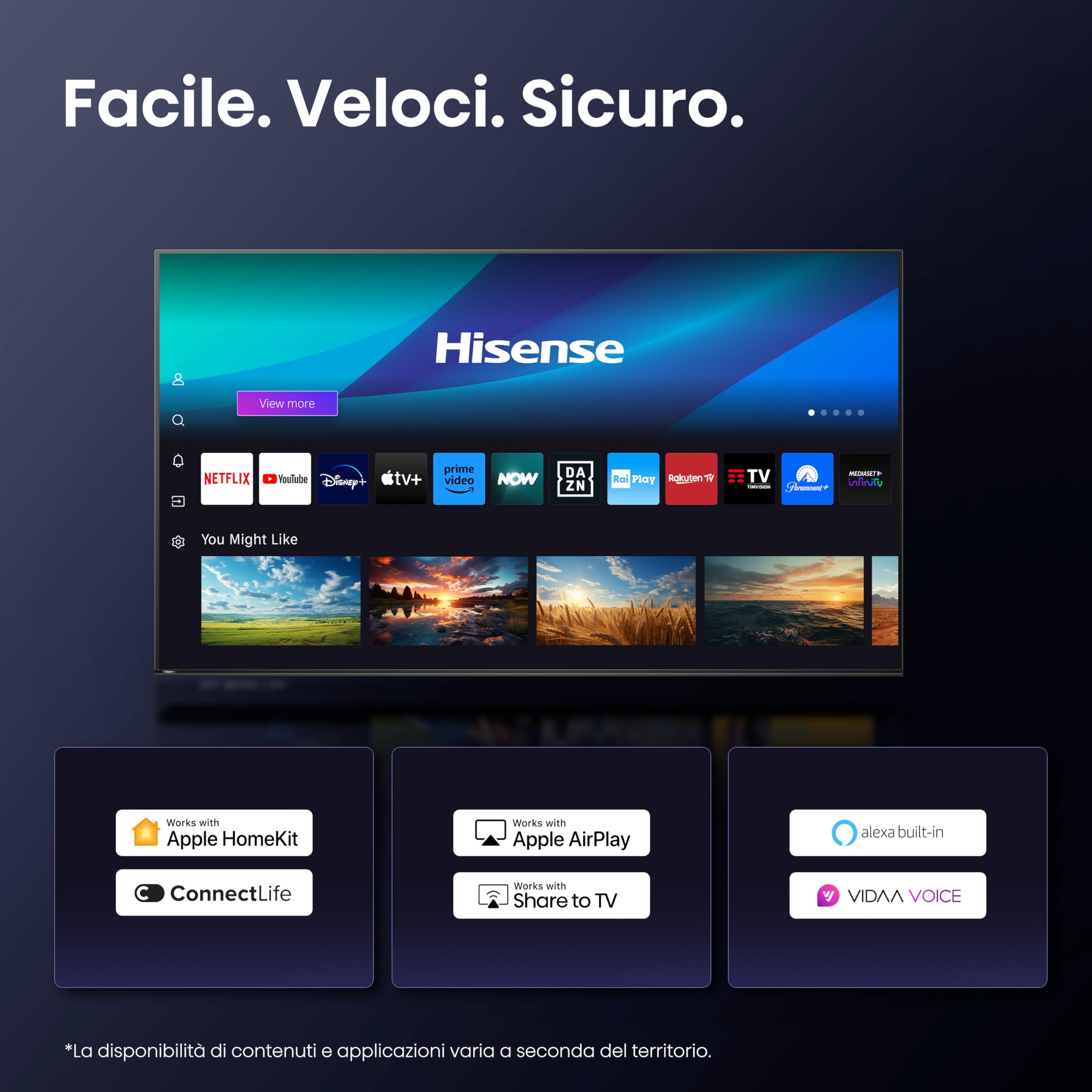 Hisense 55 cali Smart TV 4K Ultra HD 55E63QT VIDAA U8 Dolby Vision HDR10 Game Mode Plus Alexa