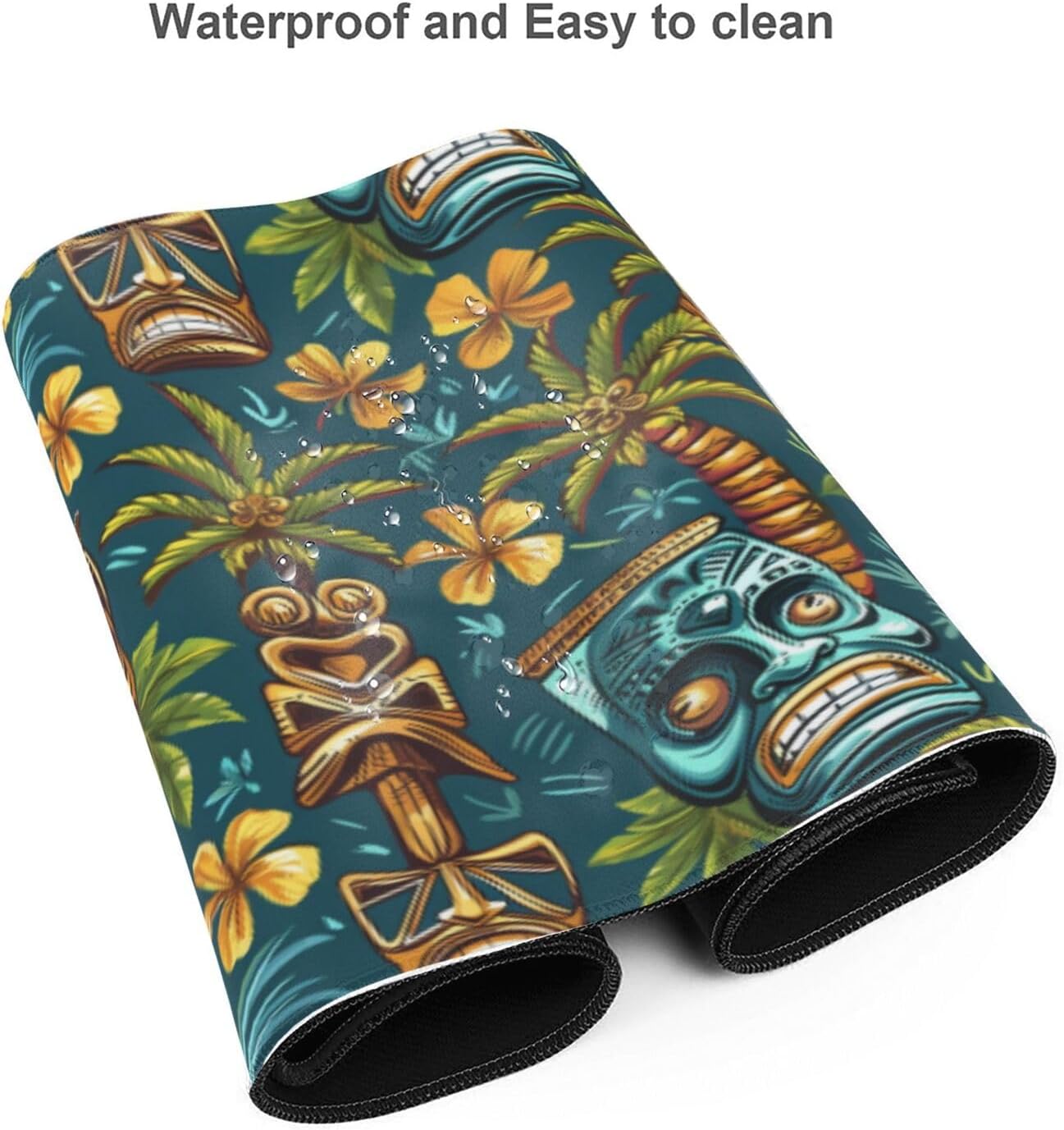 Famame Laptop Mouse Pad Tikis Tropical Tree Desk Mat with Stitched Edges 31.5X 11.8 inch Non-Slip Large Keyboard Rubber Writing Table Mat for Office Home - Image 6