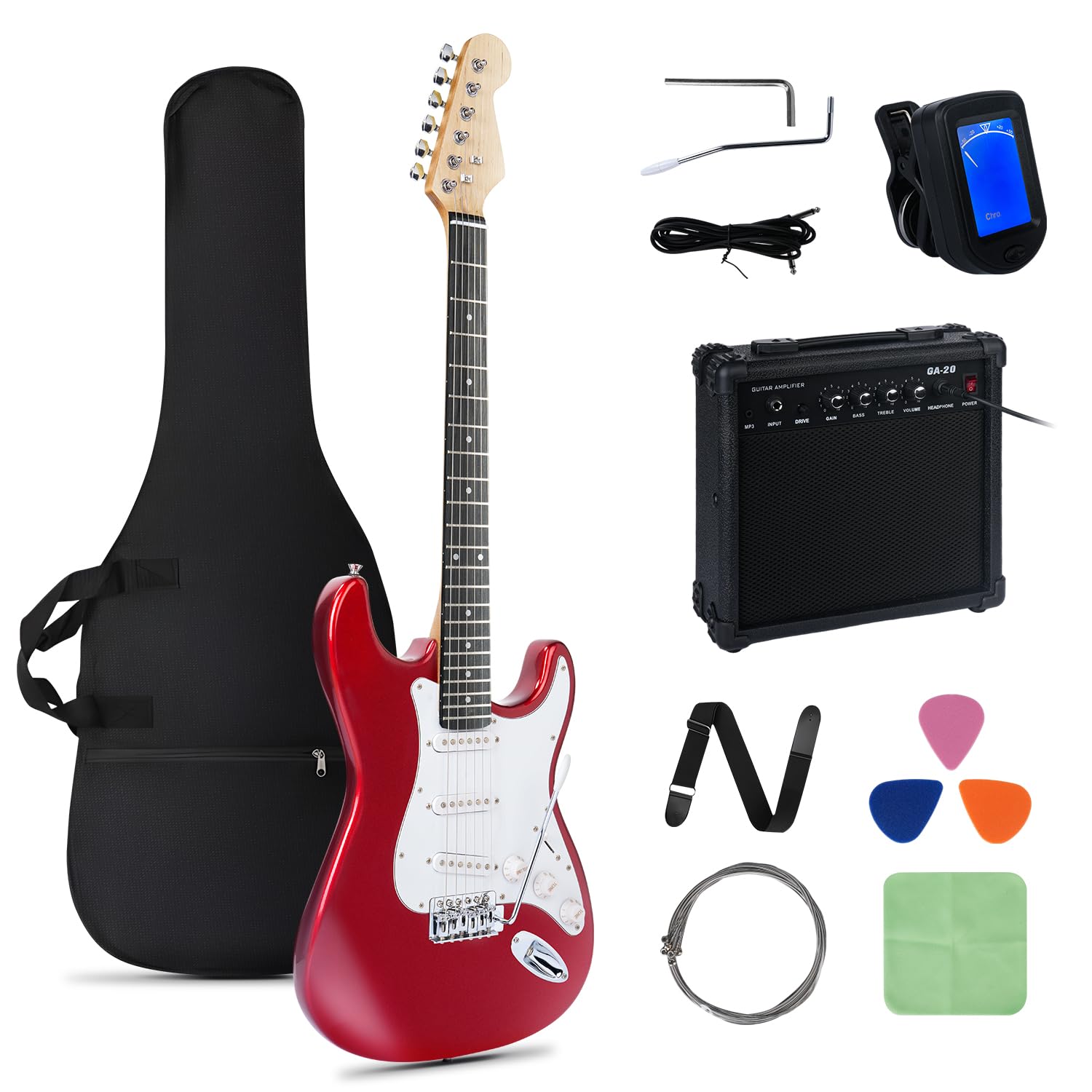 Kit de Guitarra Eléctrica de 39 Pulgadas con Amplificador de 20W