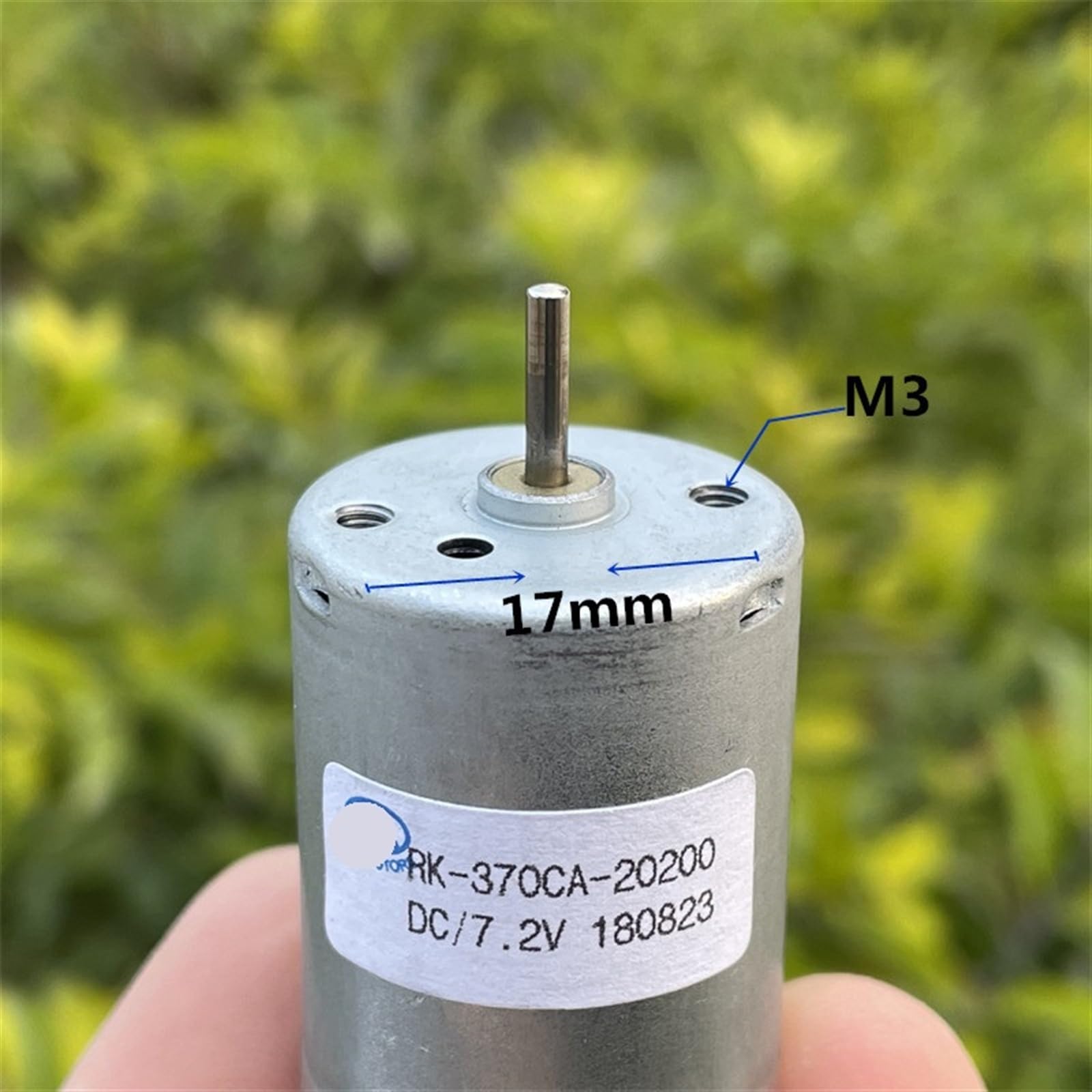 Mini moteur électrique rond de 24mm, RK-370CA-20200, DC3V, 5V, 6V, 7.2V, 9.6V, 8100 tr/min, balais de carbone, moteur silencieux, 1 pièce