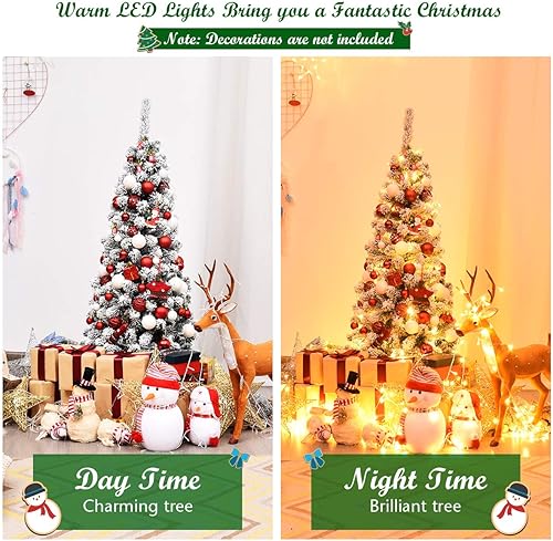 Miniatura 134 de Goplus - Árbol de Navidad artificial cónico de 6 pies, 340 puntas de rama, agujas de cloruro de polivinilo premium, delgado con soporte de metal