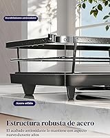 Vista 6 de Kitsure - Escurridor de platos para encimera de cocina, para organización y almacenamiento, de acero inoxidable con soporte para cubiertos, 12 x
