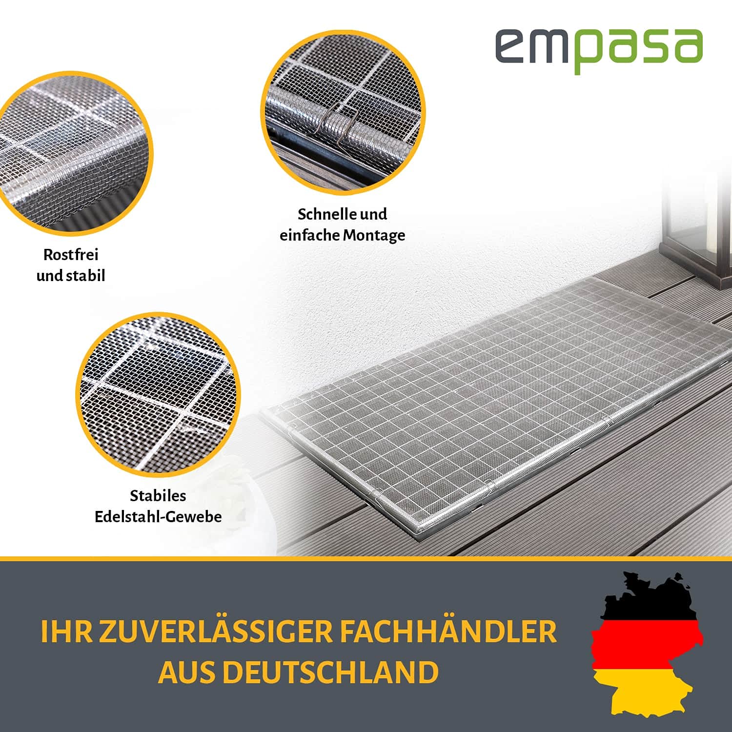 empasa Lichtschachtabdeckung Kellerschachtabdeckung 'Standard' | Kellerschacht Lichtschacht Abdeckung, Selbstbausatz, individuell kürzbar, Material: Edelstahl, Anzahl: 5