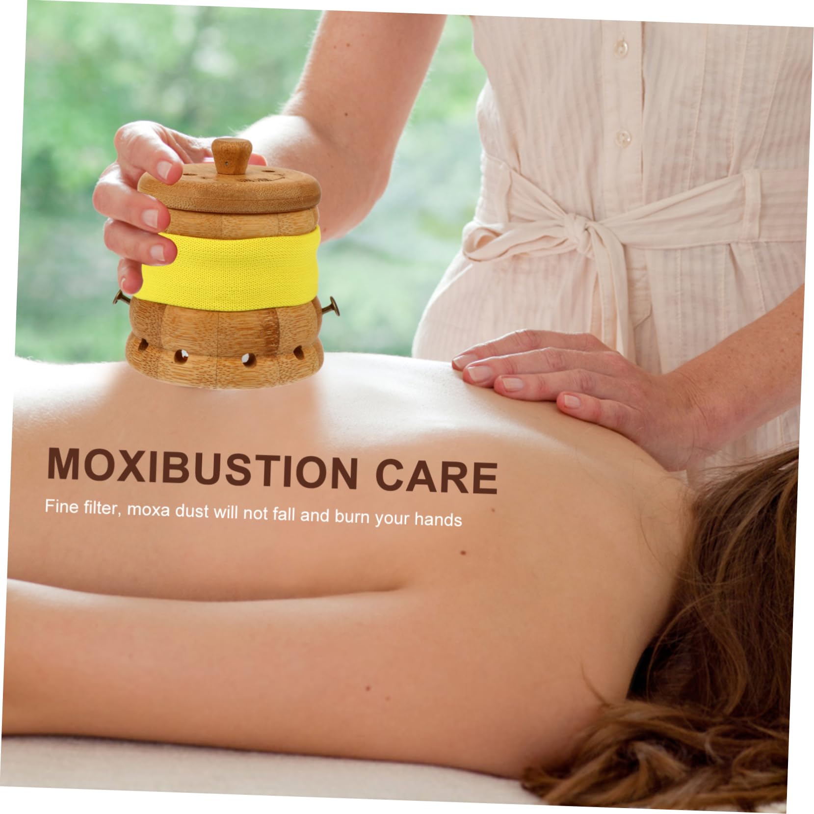 Healvian Thickened Bamboo Wooden Moxibustion Box Spiral Temperature Control Moxibustion Pot Lightweight