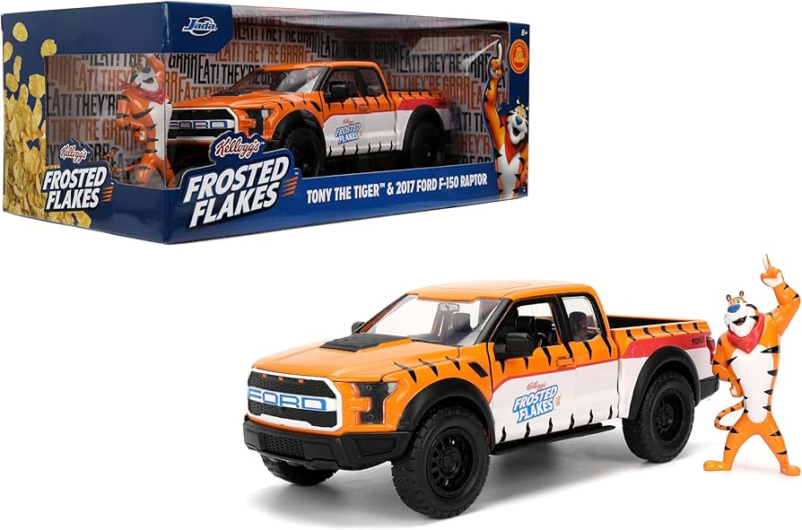 Kellogg's トニー・ザ・タイガー 2017フォードF-150ラプター Amazon.com: Jada 2017 Ford F150 Raptor Truck with Kellogg's