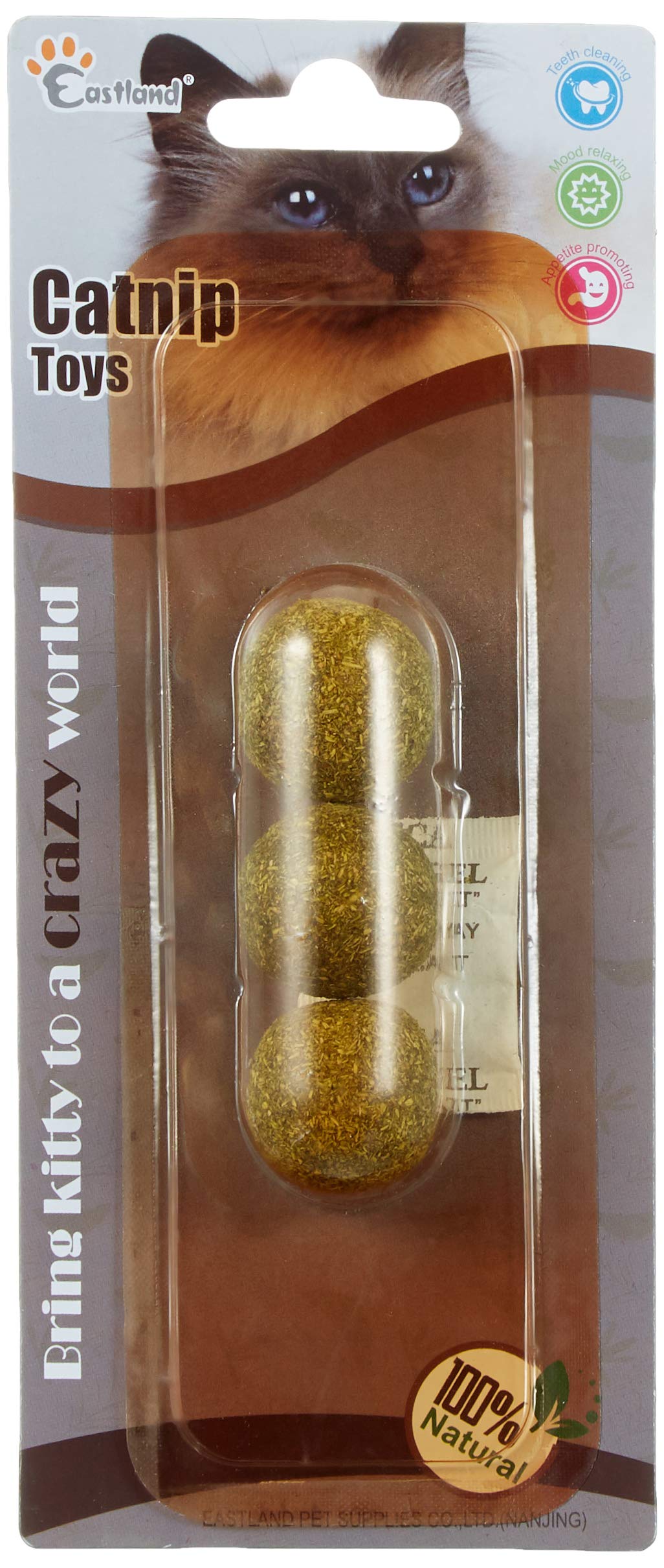 Beeztees Eastland Kedi Oyuncağı, Catnip Topu, 3'lü, 2.5 Cm (1 x 3 Adet)