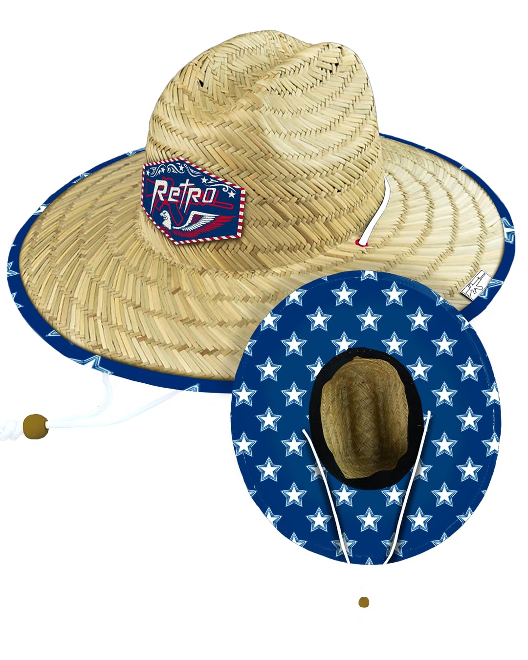 Retro Rifle Men’s Straw Sun Hat-Wide Brim Lifeguard Hat with Custom Under-Brim Prints-Lightweight Sun Protection for Outdoor