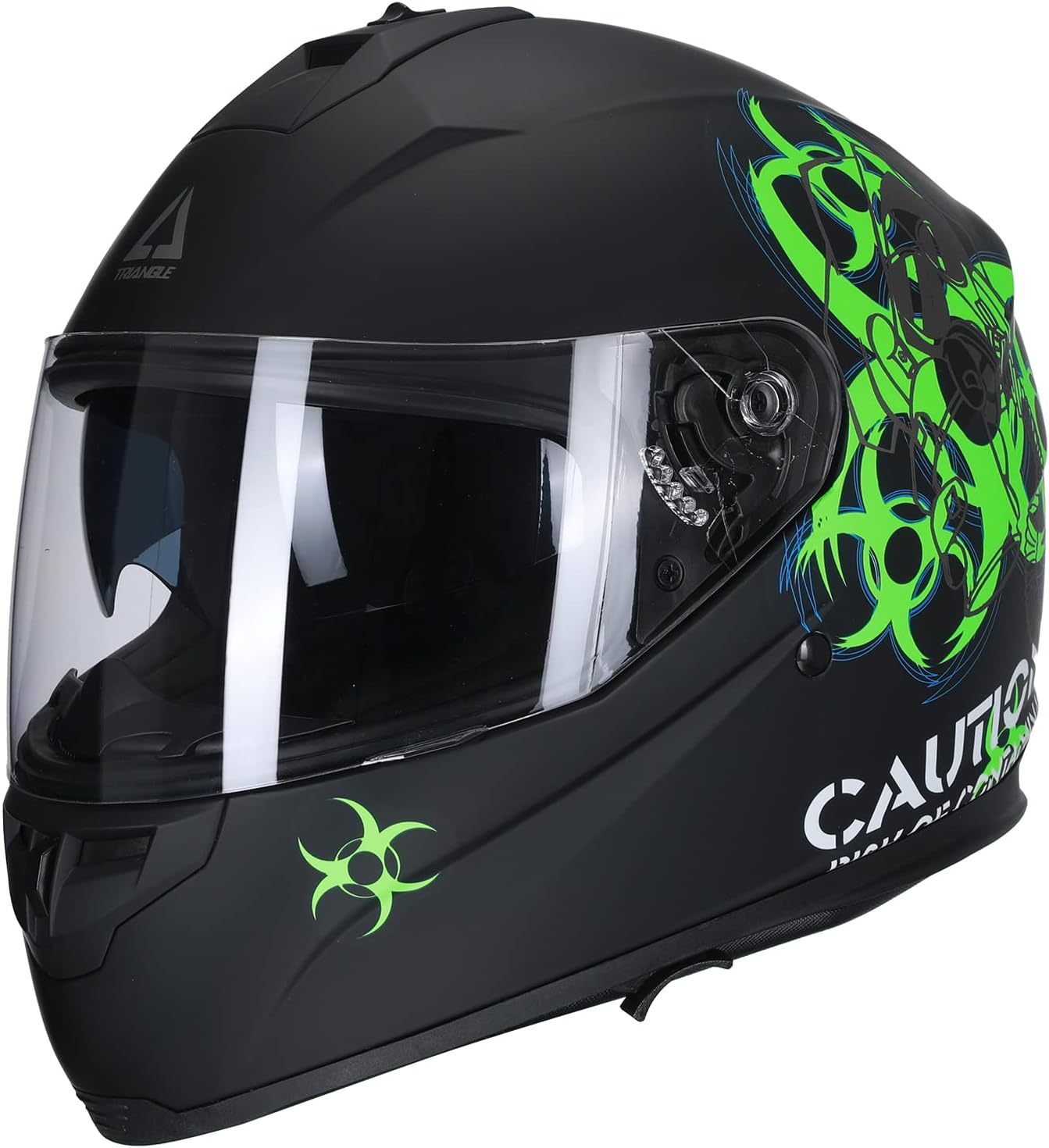 Amazon.com: TRIANGLE Motorcycle Full Face Helmet Lightweight Dual Visor ...