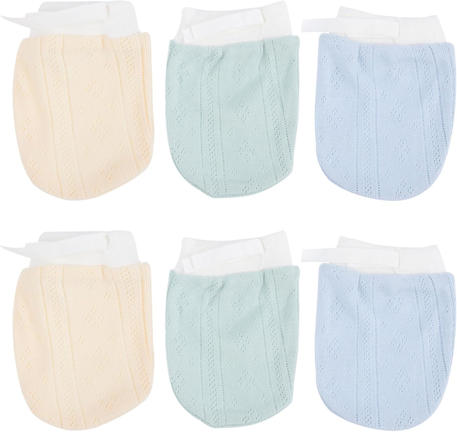 LIFKOME 12pairs Unisex Mittens No Scratch Gloves for Newborns Breathable Hand Protectors Multi Supplies for Months