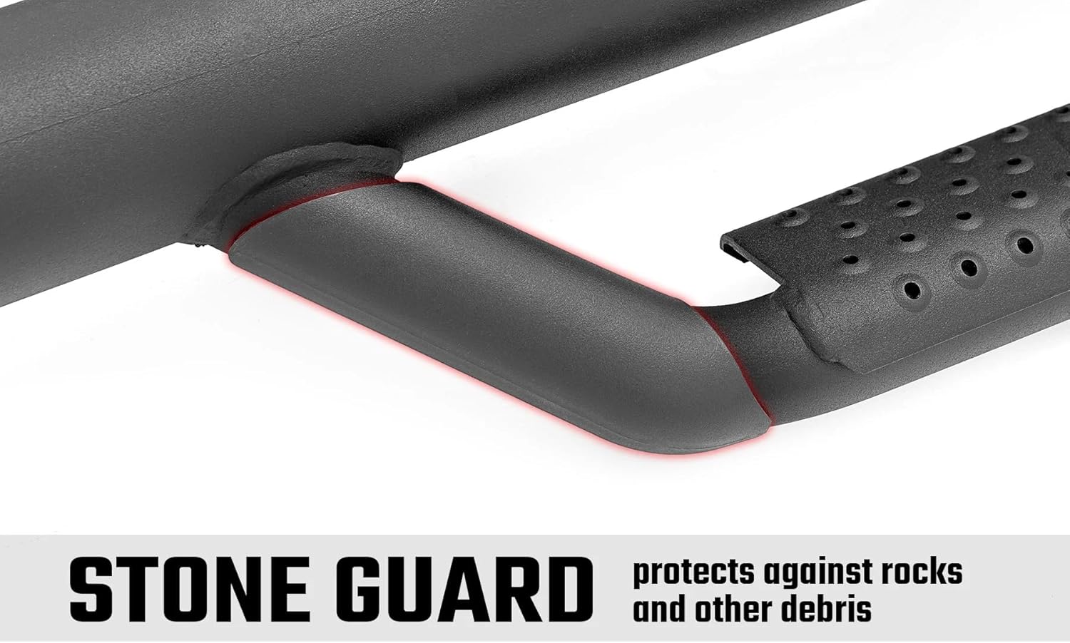 Rough Country Nerf Step Bars for Dodge Ram 1500/2500/3500 (2019-2025) SRW Crew Cab - Rugged Full Length Nerf Bars with Side Steps, Bolt-On Install