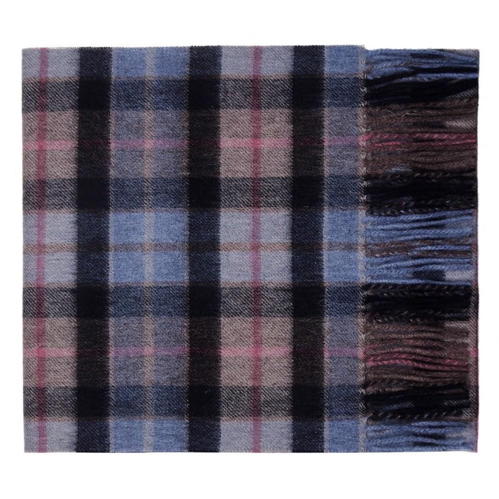 Oxfords Cashmere Unisex Sandstone 100% Lambswool Tartan Plaid Scarf,