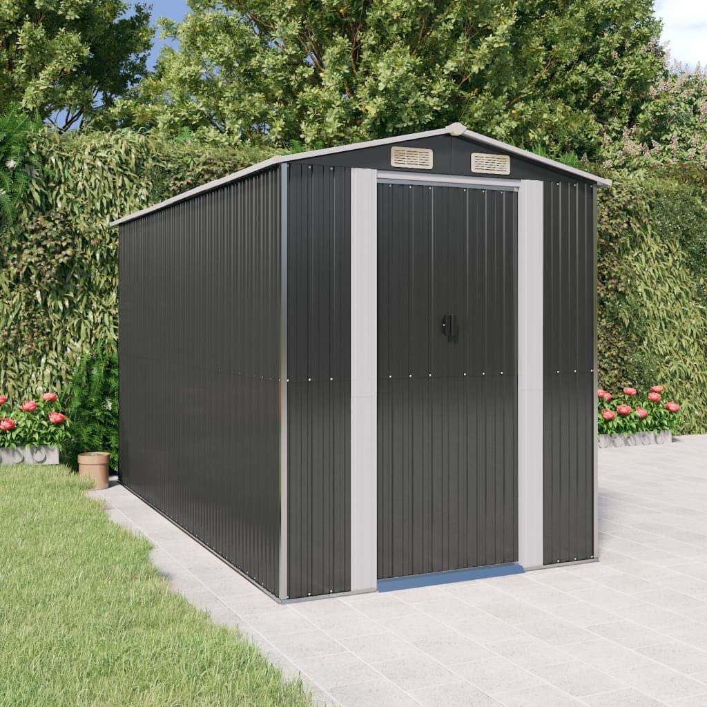 Générique Abri de Jardin Anthracite 192x357x223 cm Acier galvanisé,Maison & Jardin,Pelouses & Jardins,Vie en extérieur,Structures extérieures,Cabanes & abris de Jardin,3147451