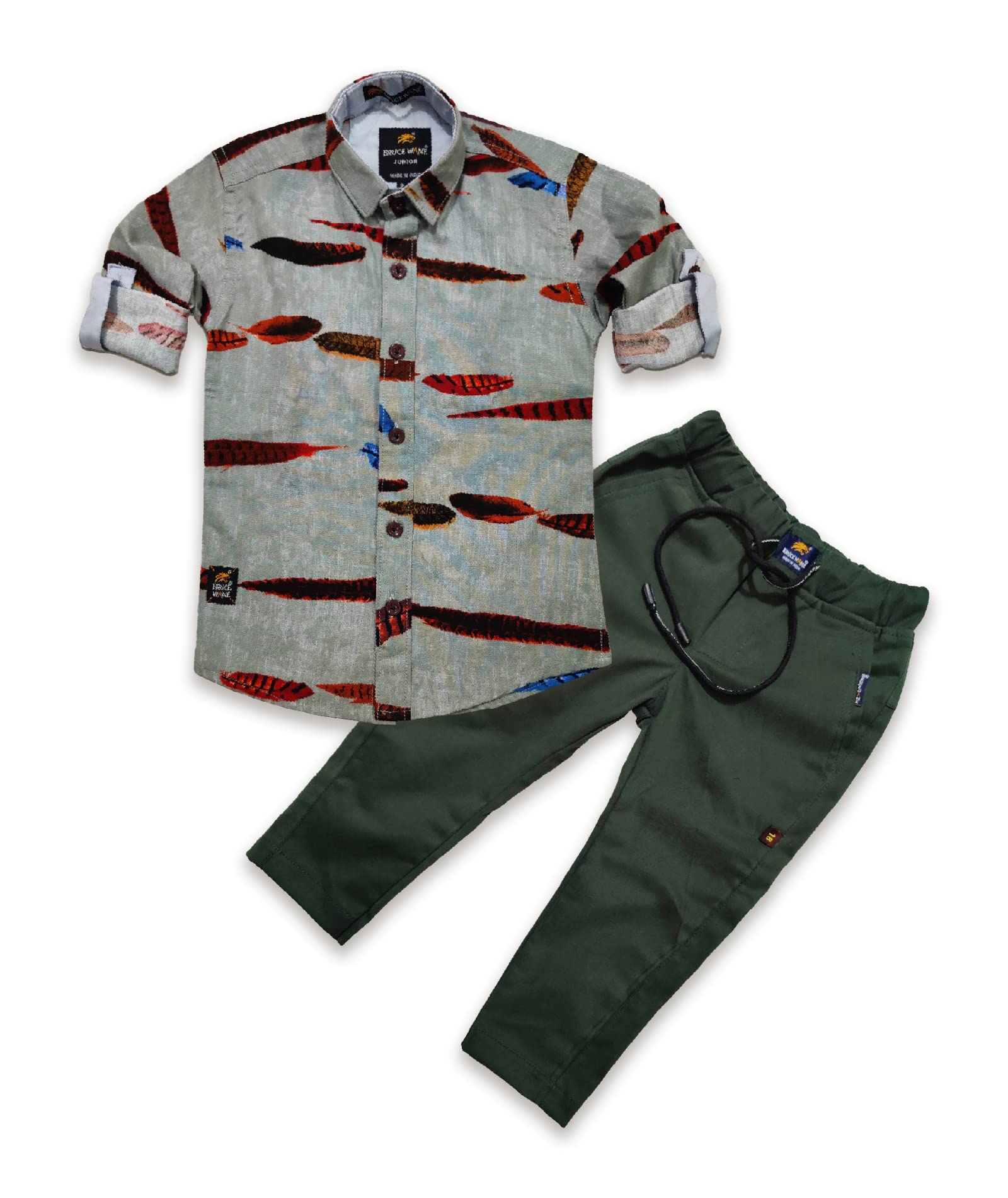 BRUCEWANEKids Shirt And Trouser Combo Set