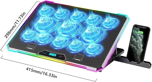 Miniatura 6 de Enhances Laptop Cooling Pad for Quiet Gaming for 14in-21Inch Laptops MultiAngle Stand Phone Slot Laptop Cooling Pad