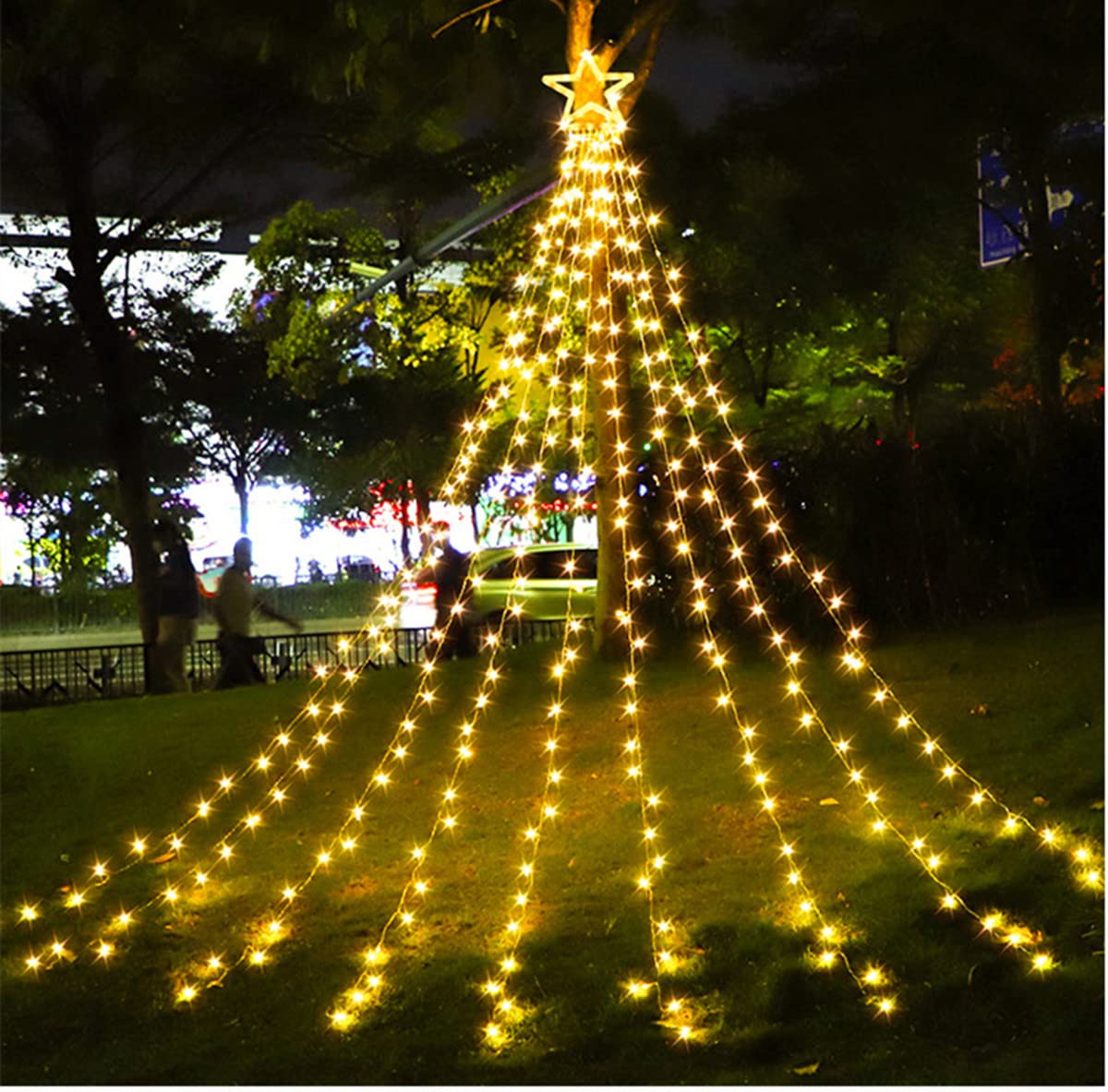 Stringa luminosa alimentata da rete elettrica, alimentata a batteria, filo di rame, decorazioni for matrimoni, feste, decorazioni for alberi, illuminazione brillante for interni ed esterni, luci a ste