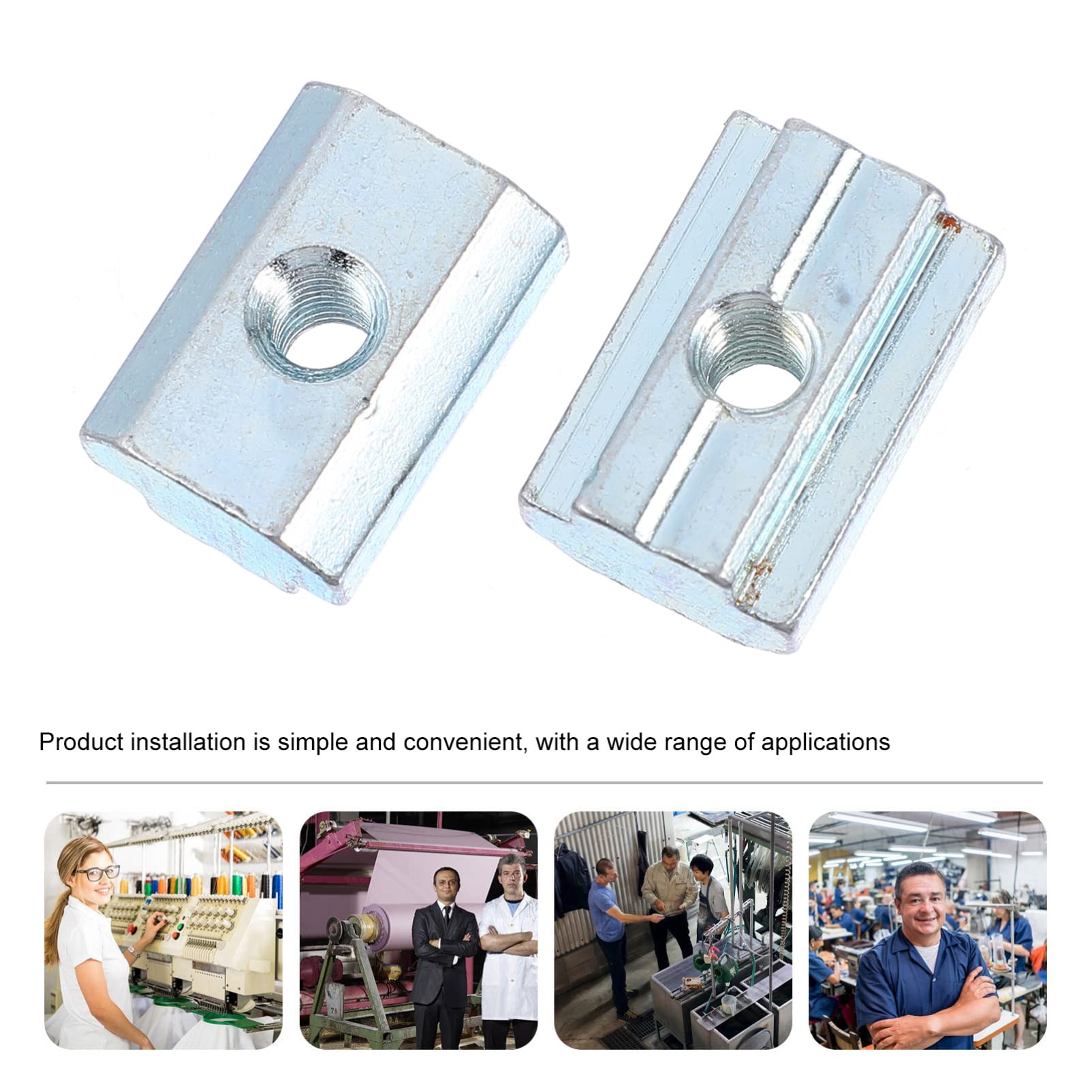 Unomor 20pcs Slider Nut Nuts Hammer Head T-nut Aluminum Extrusions t Nut Slide in T-nut T-Slot Aluminum Extrusion Nut Aluminum Extrusions Fastener Nut Parts Carbon Steel Silver