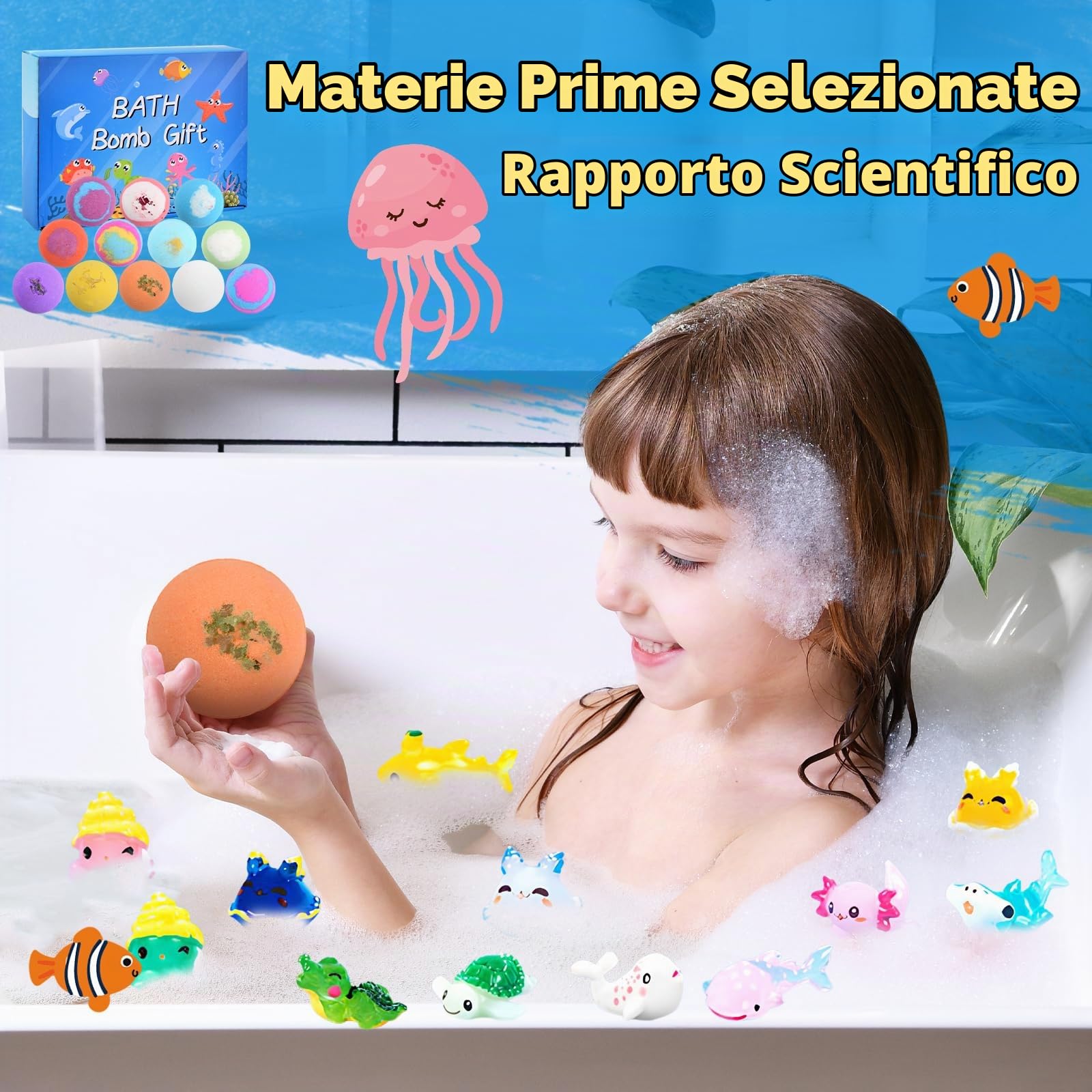 12 Pezzi Set Regalo di Bombe da Bagno, Naturali Bombe da Bagno per Bambini con Sorpresa all'interno, Fizzies da Spa, Aromaterapia con Oli Essenziali, Regalo per Ragazze e Ragazzi (Verde)