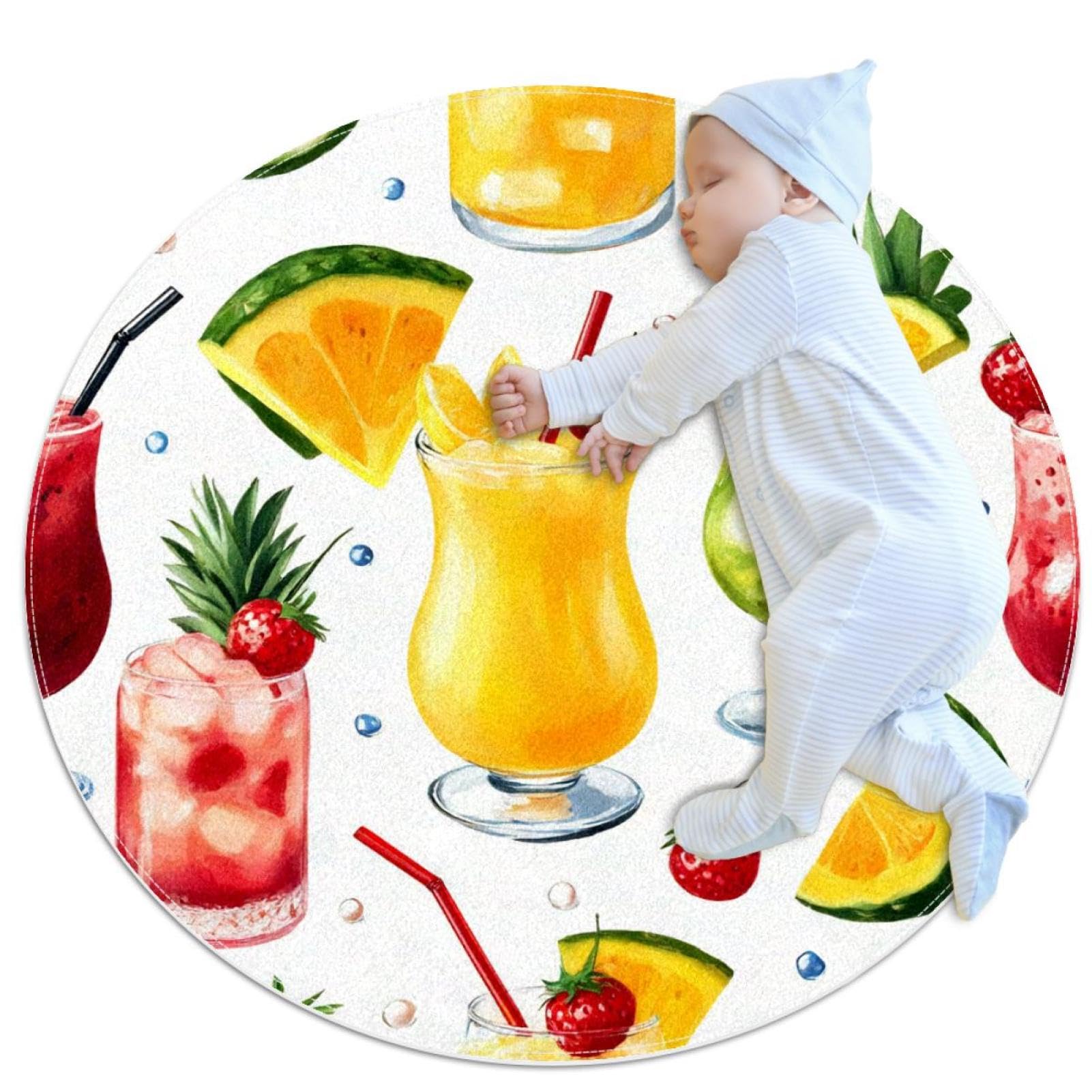 Petit tapis de salle de bain motif fruits tropicaux