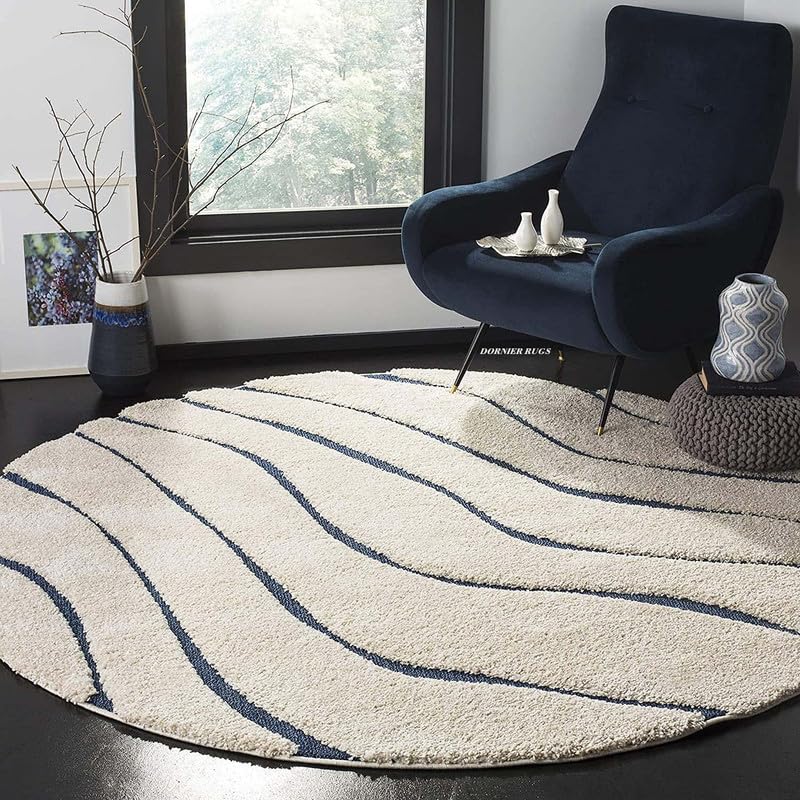 AZAN RUGS Modern Round Shaggy Fur Rugs and Carpet for Bedroom, Living Room (3×3 Feet) AZAN RUGS Modern Round Shaggy Fur Rugs and Carpet for Bedroom, Living Room (3×3 Feet)