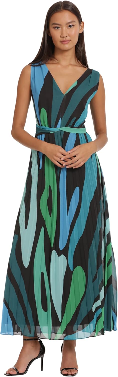 Donna Morgan Womens Sleeveless Pleated Skirt Maxi Dress - Image 2