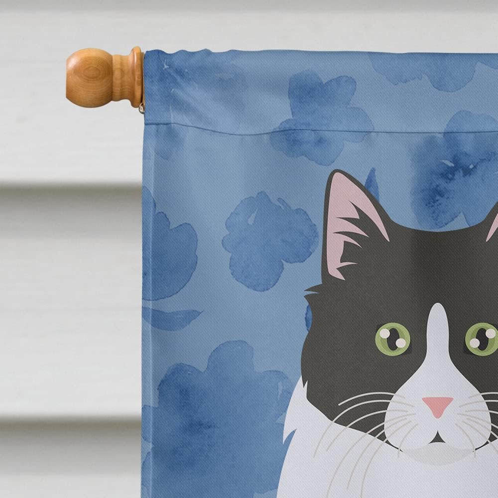 Caroline's Treasures CK5060CHF Siberian Forest Cat Welcome House Flag Large Porch Sleeve Pole Decorative Outside Yard Banner Artwork Wall Hanging, Polyester, House Size, Multicolor