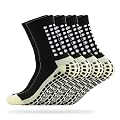 INSFIT 4 Pair Hi-Tech Performance Athletic Non Slip Grip Socks For Men Women Crew Length Anti Slip Calf Size Cushioned B