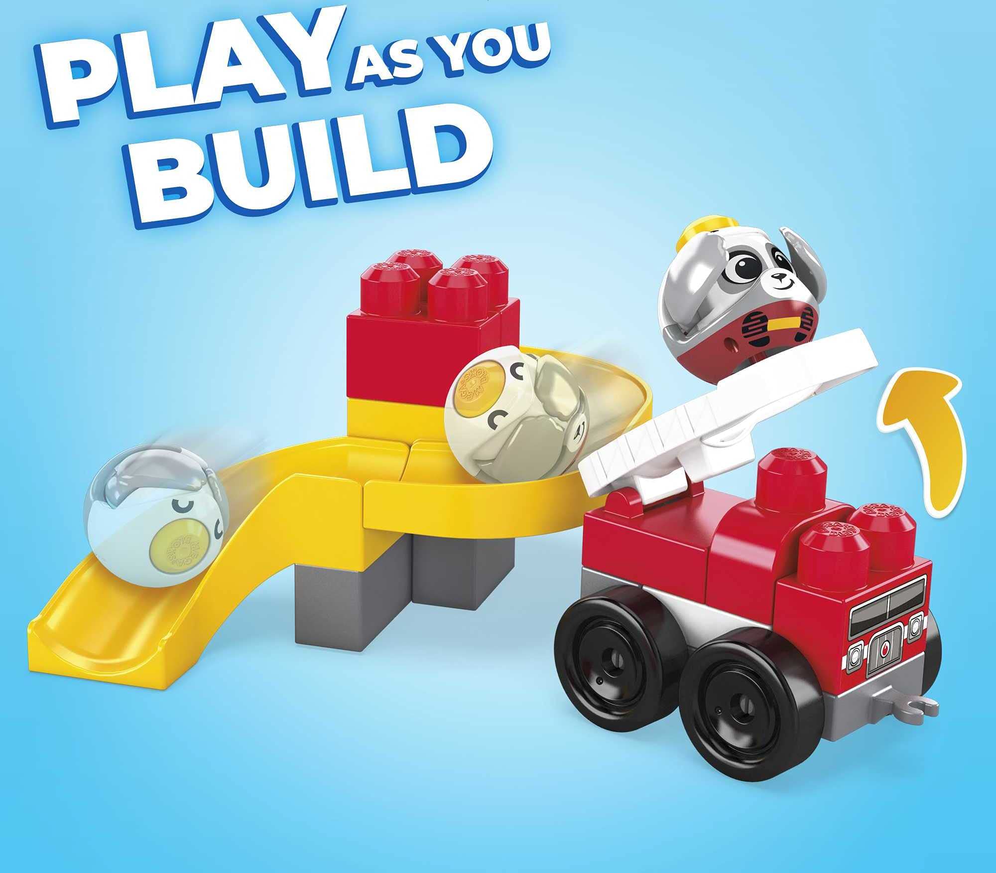 Mega Bloks- Bubù Cuccioli e la Stazione dei Pompieri, con 50 Blocchi da Costruzione, Giocattolo per Bambini 1+ Anni, GYH11