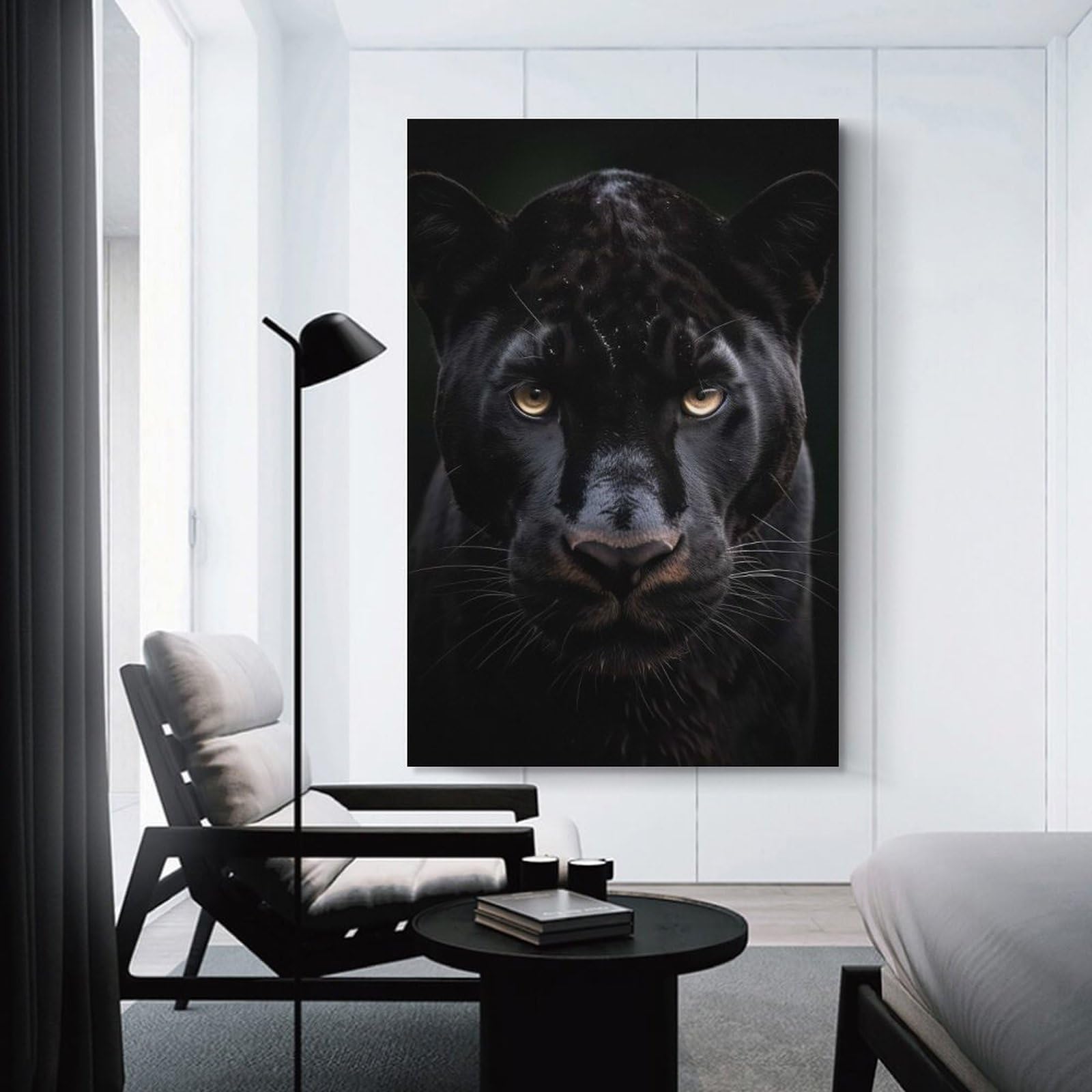 Junmoney Room Decor Wall Art Black Panther, 24x36inch(60x90cm), for Gallery Wall Layouts in Home Or Office, Home Wall Art for Statement Displays