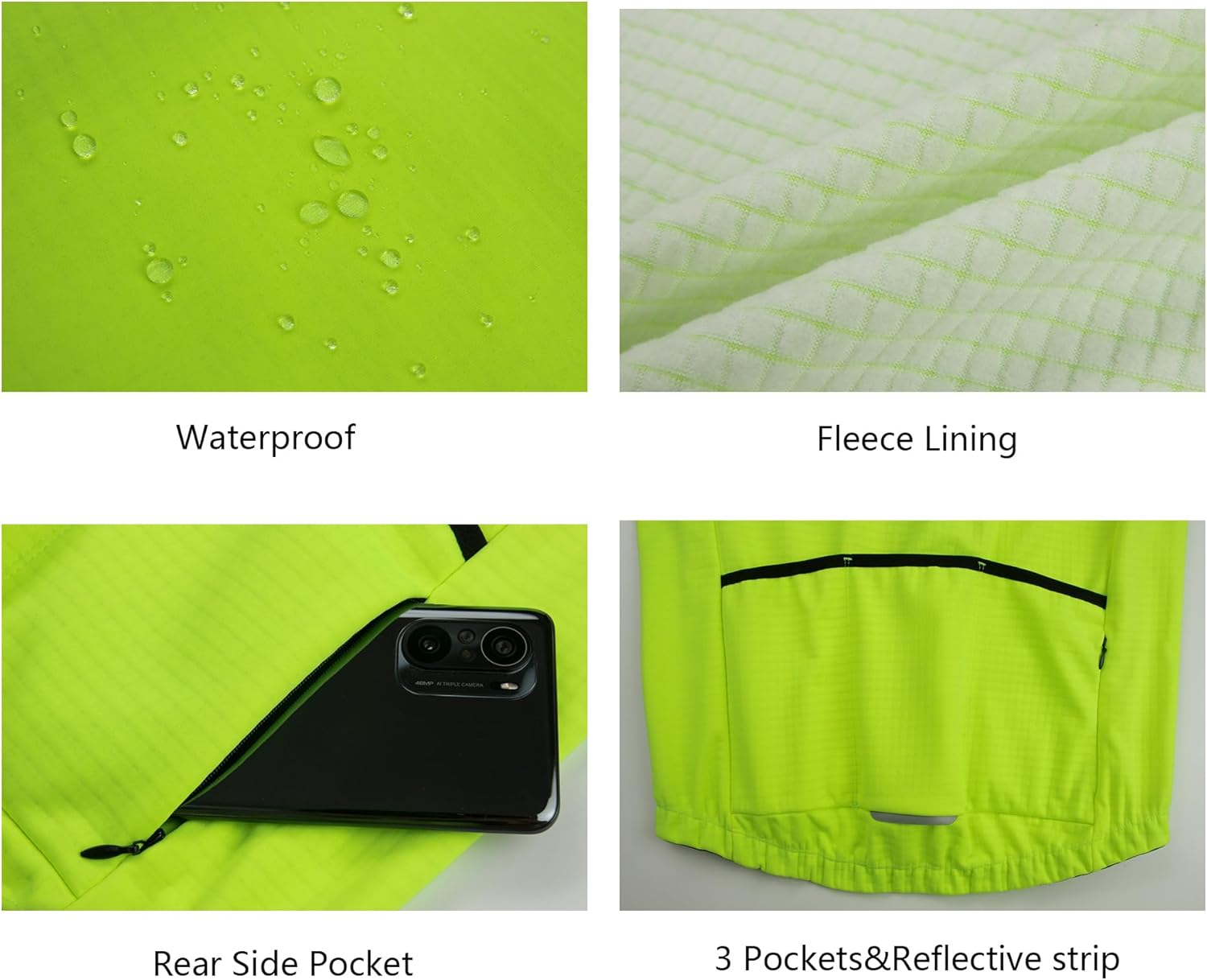 Men's Thermal Fleece Cycling Vest Windproof Waterproof Outerwear Cycling Jersey Bike Gilet Sleeveless Bicycle Jacket - Image 4