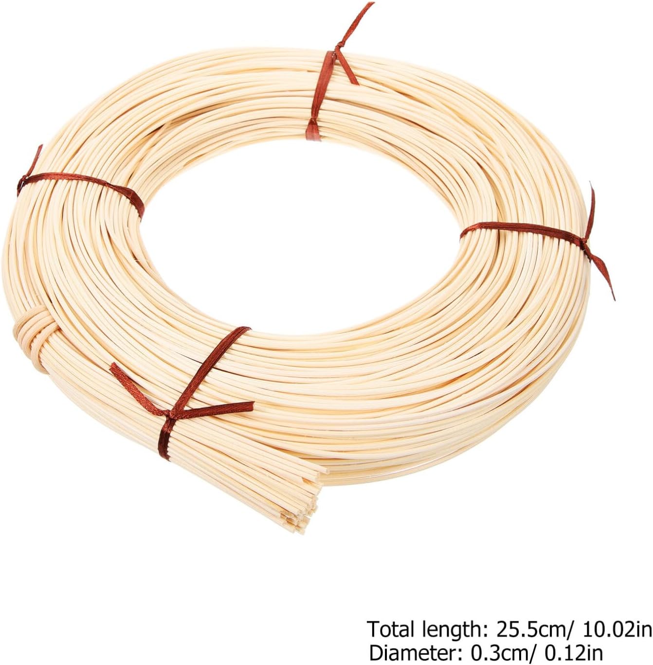 NUOBESTY 1 Roll Round Reed Spline Chair Cane Weaving Rattan Material DIY Furniture Repair Kit for DIY Craft Rattan Cane Webbing Basket Wicker Weaving