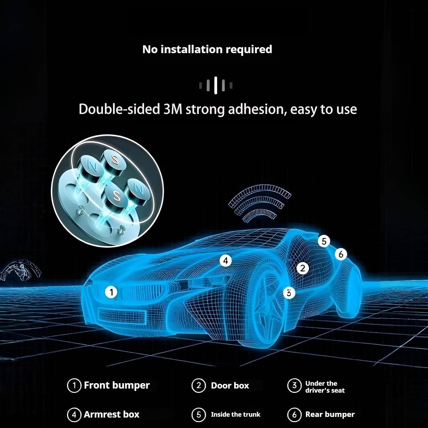 Mini GPS Tracker for Vehicles | No Subscription Required | Magnetic Real-Time Locator for Car, Kids, and Pets (Android)
