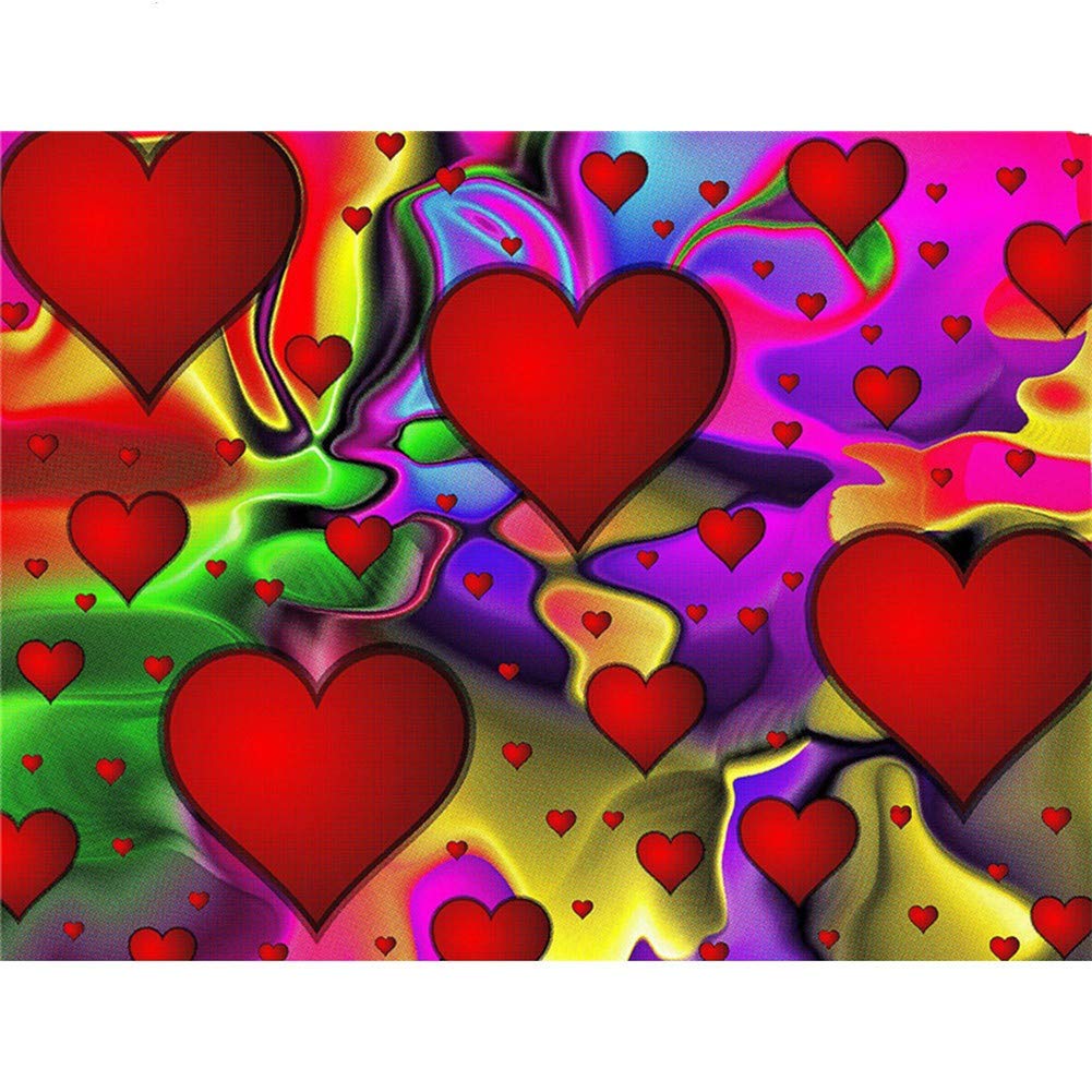 Diamond Painting Fleur de Coeur pour Décoration Salon et Chambre Ambiance Cosy
