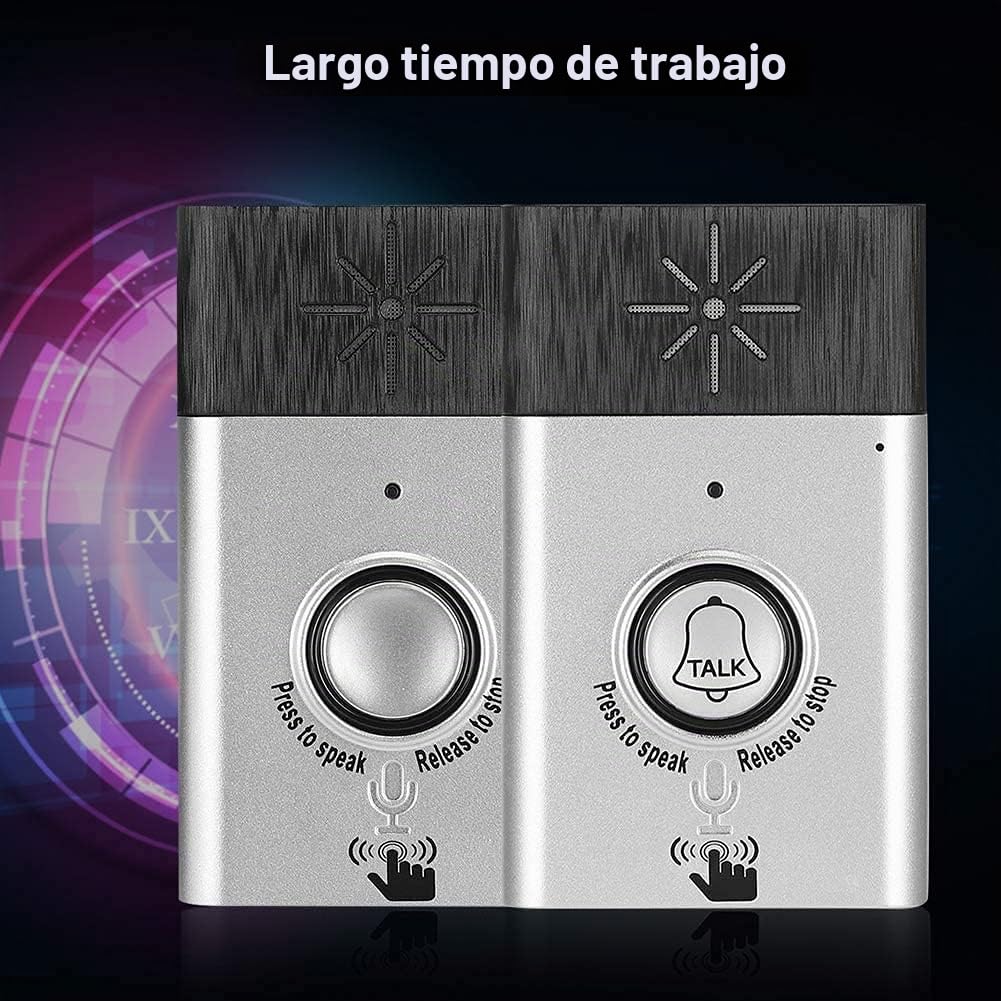 Timbre de Puerta, con Altavoz de micrófono de Alta sensibilidad Incorporado, de intercomunicador de Timbre inalámbrico, Mini Voz portátil de 2,4 GHz