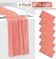 Vista 262 de Showgeous 10 Pack Baby Pink Cheesecloth Table Runner 10FT Long Semi-Sheer Gauze Table Runner Boho or Rustic Wedding Decor for Wedding Decor Arch