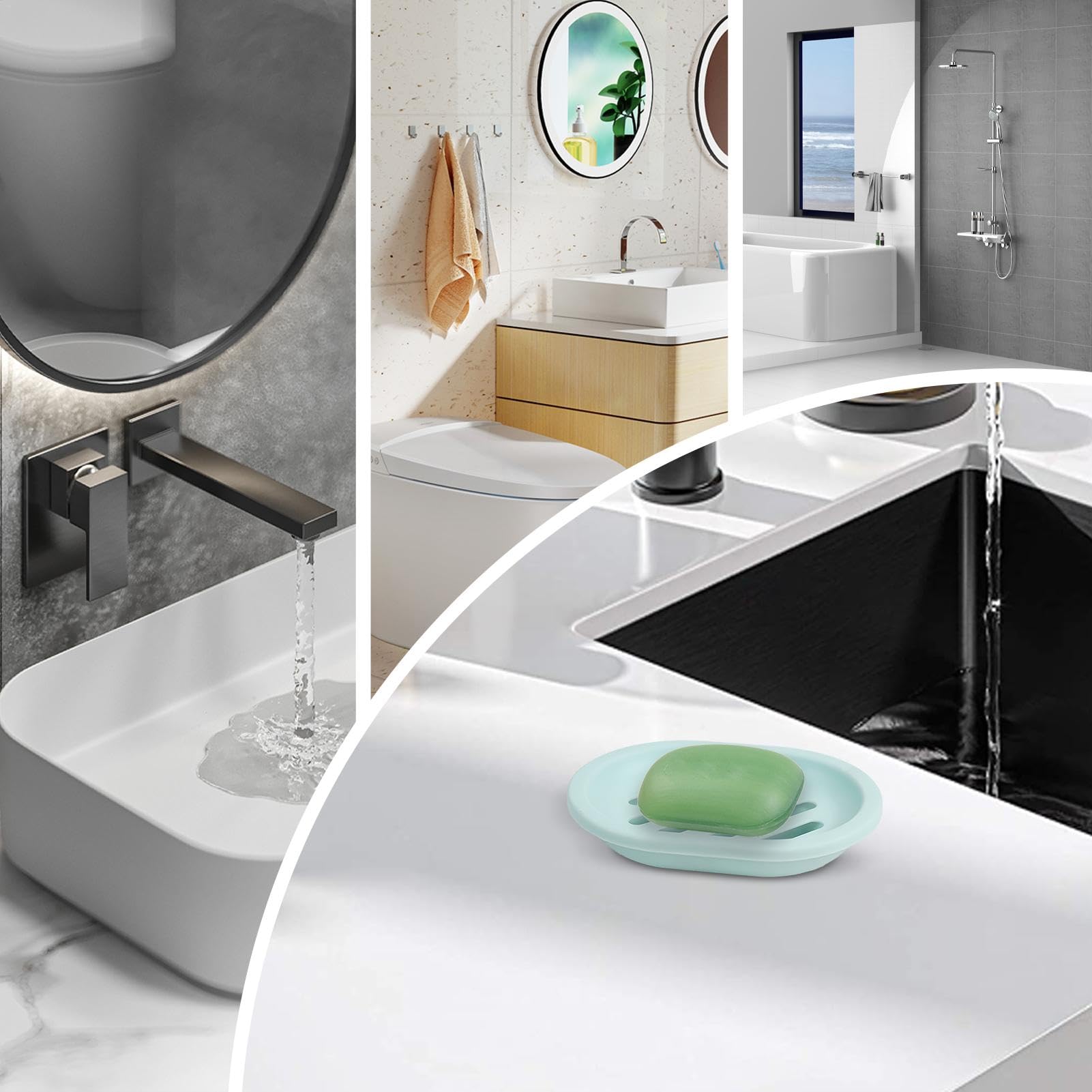Portasapone drenante, contenitore per sapone da viaggio a doppio strato con vassoio antigoccia, porta sapone da bar da viaggio, vassoio rimovibile per casa, hotel, doccia scolastica, vasca da bagno