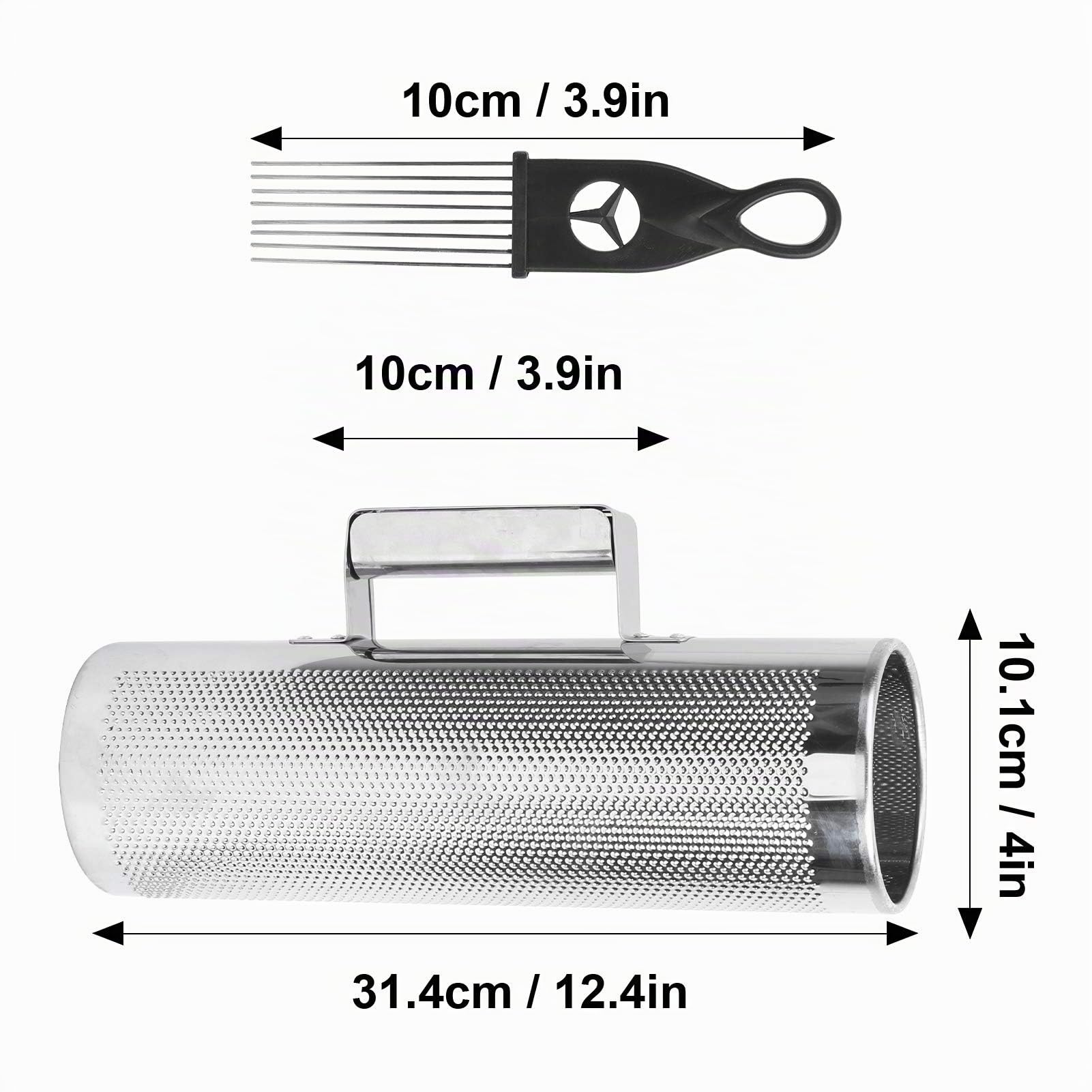 Guiro Shaker, Ligero de Aluminio 10x30 cm con Raspador, Instrumento Percusión Profesional para Músicos en Estudio y Actuaciones en Directo