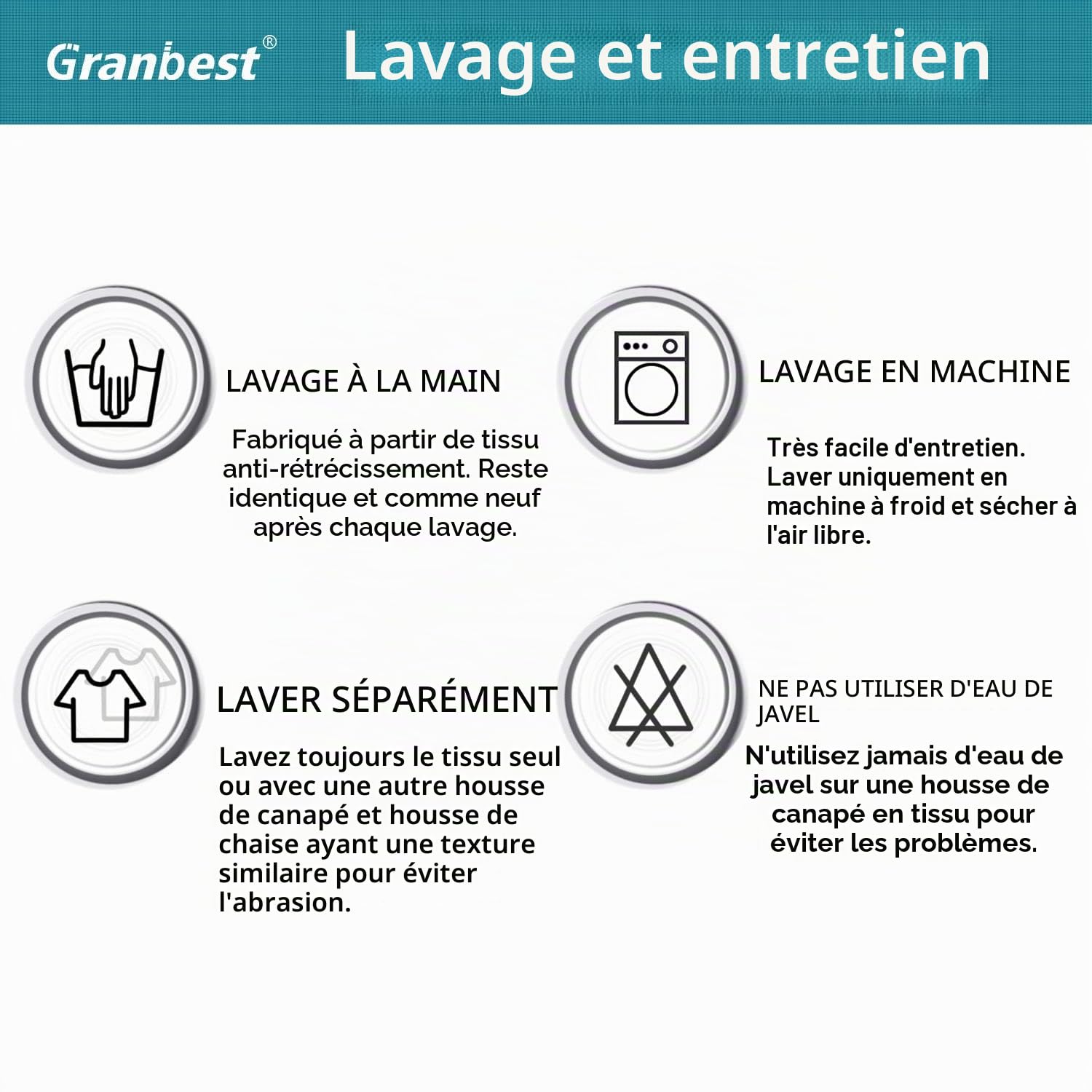 Granbest Housse de futon imperméable sans accoudoirs, protection futon haute élasticité pour canapé-lit pliant, housse de canapé antidérapante sans accoudoirs (bleu marine)